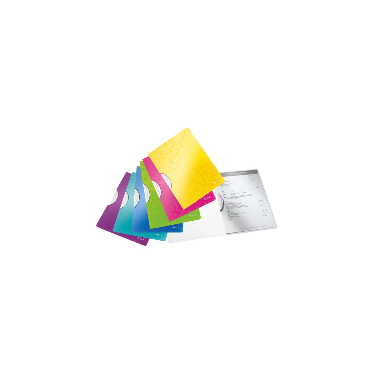 Skoroszyt Leitz Wow ColorClip A4 biały plastik (41850001)