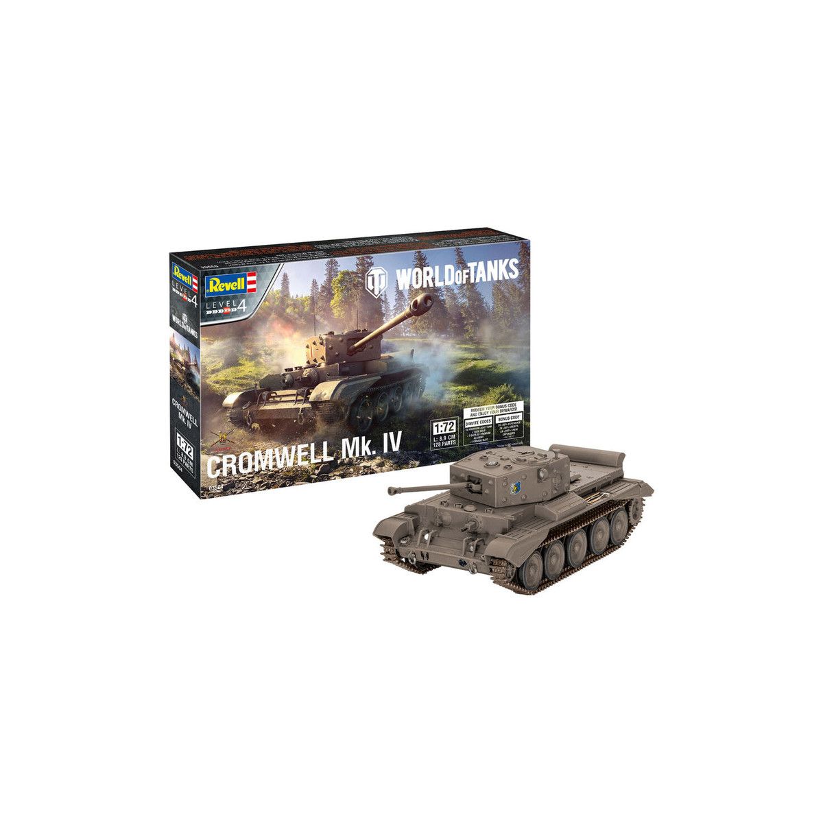 Model do sklejania Revell czołg Cromwell Mk IV World of Tanks skala 1:72 (03504)