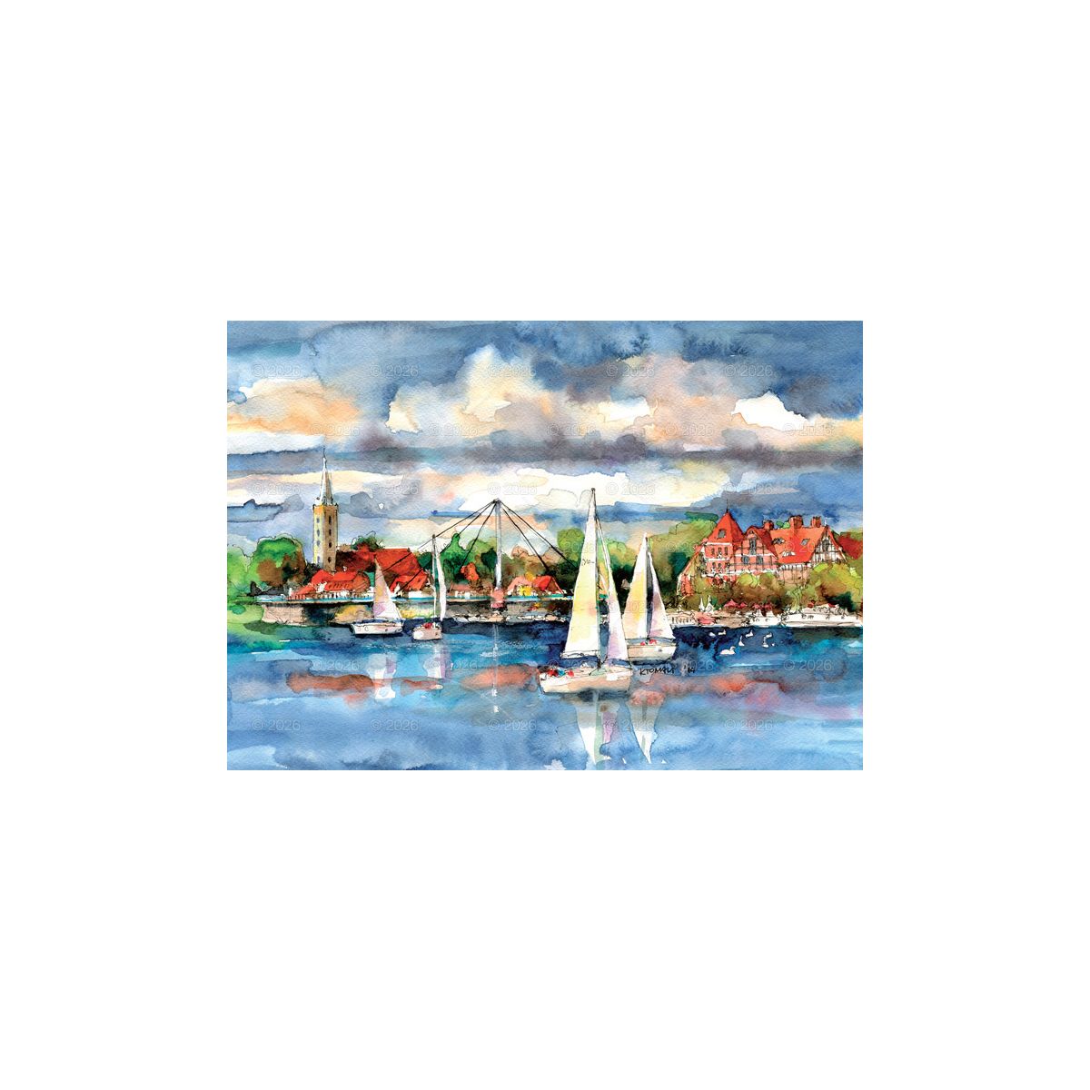Kalendarz ścienny (401000) k:2915-377 miasta w awkareli rodzinny 2026 280mm x 400mm Lucrum (WL05)