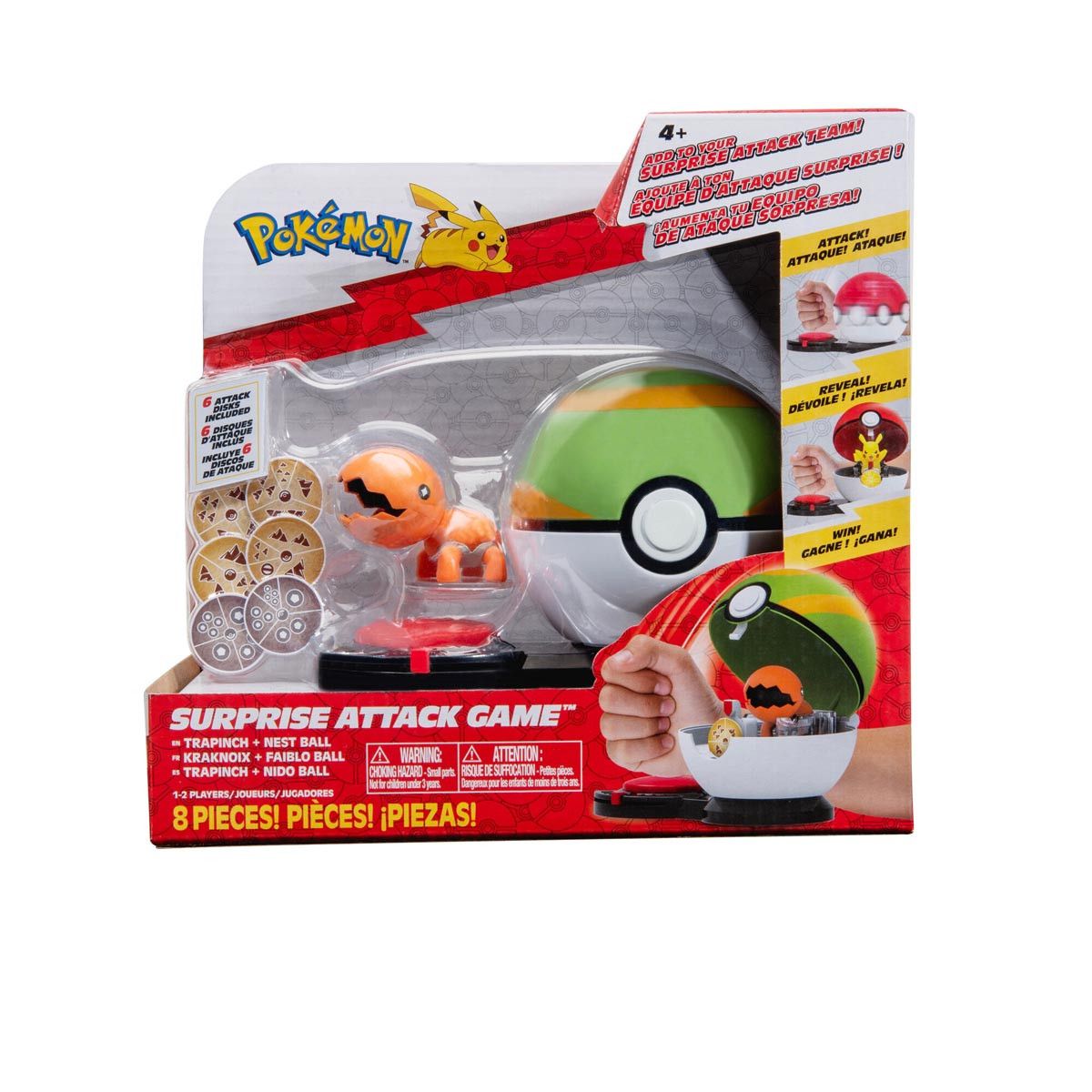 Figurka Orbico Sp. Z O.o. POKEMON Surprise Attack Gra - Trapinch with Nest Ball (PKW3169)