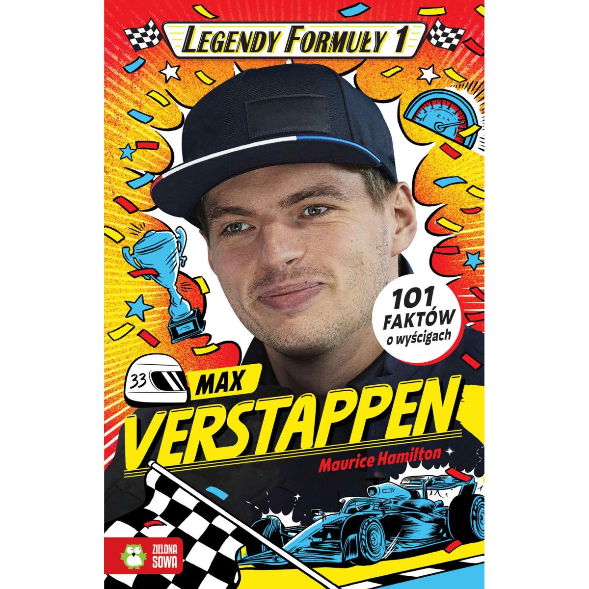 Książka dla dzieci Legendy Formuły 1. Max Verstappen Aksjomat