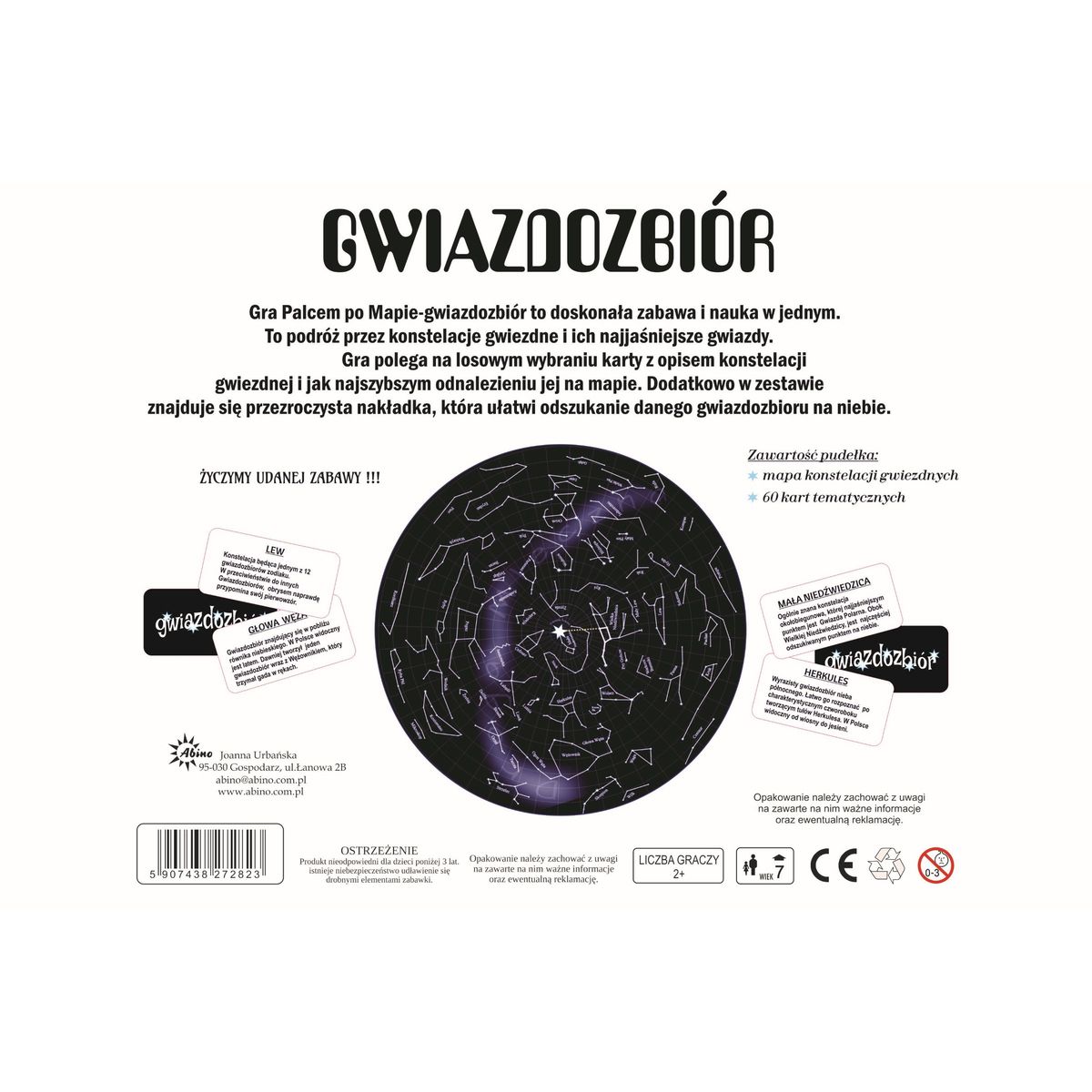 Gra planszowa Abino Palcem po mapie - gwiazdozbiór Palcem po Mapie Gwiazdozbiór
