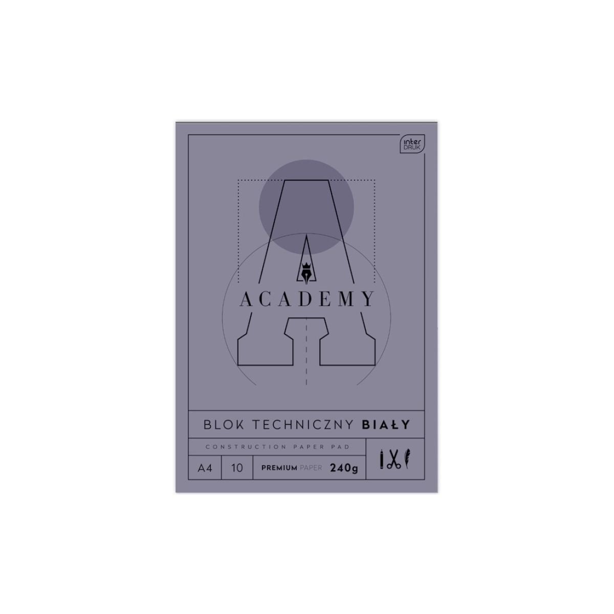 Blok techniczny Interdruk ACADEMY A4 A4 biały 240g 10k (240 g)