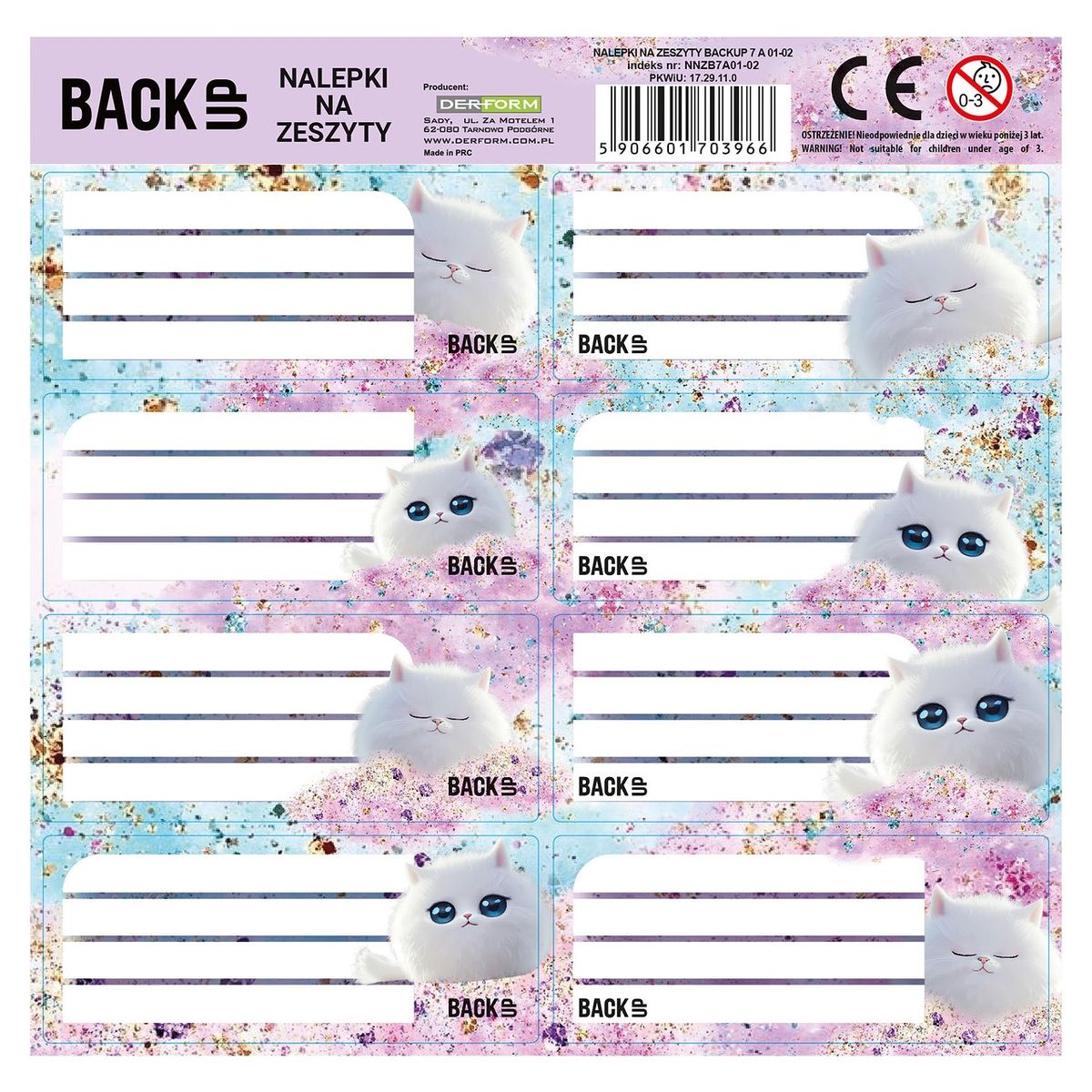 Naklejka na zeszyt Derform Backup 7 (NNZB7A01)
