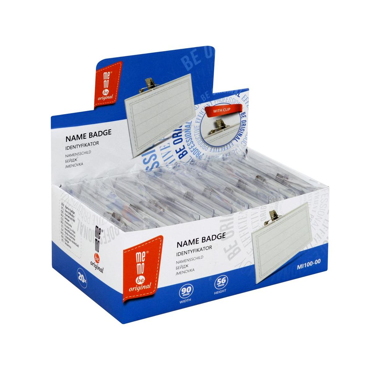 Identyfikator z klipsem [mm:] 87x53 Memobe (MI100-00)