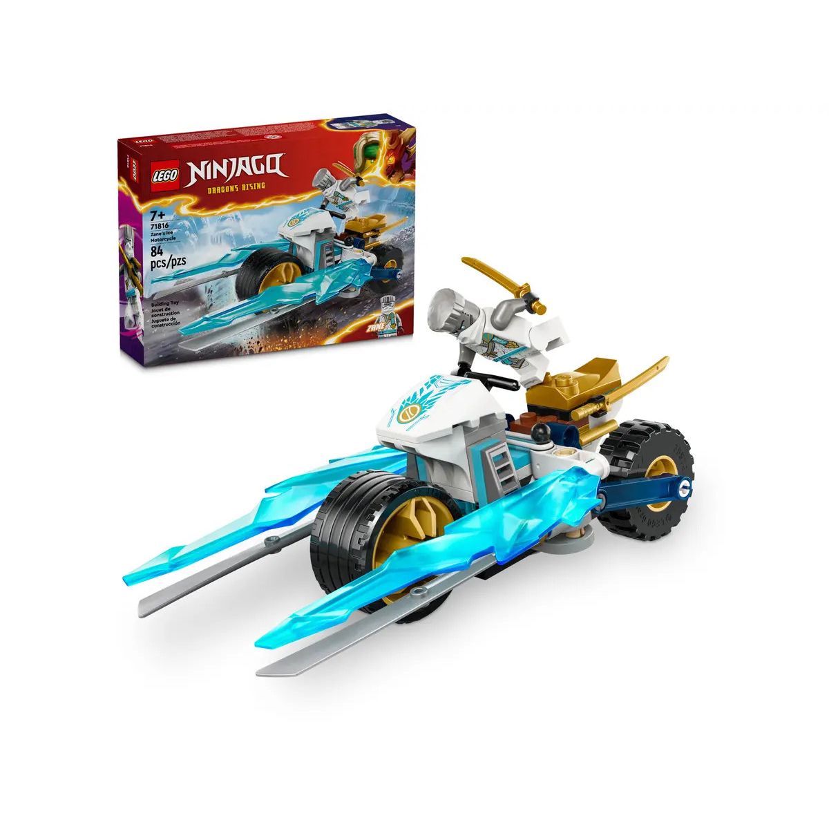 Klocki konstrukcyjne Lego Ninjago Lodowy motocykl Zane’a (71816)