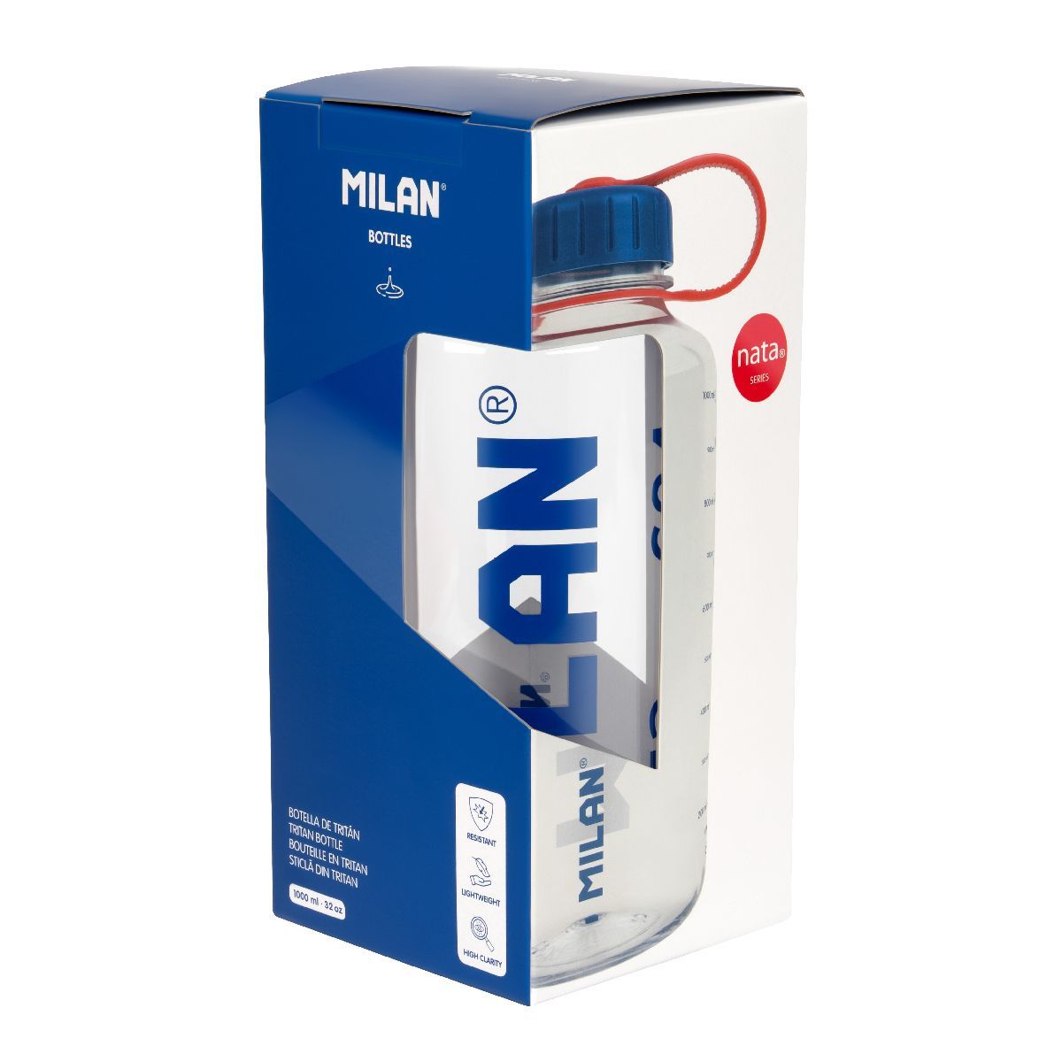 Bidon Milan Butelka z tritanu Nata przezroczysta 1000ml (644034NT)