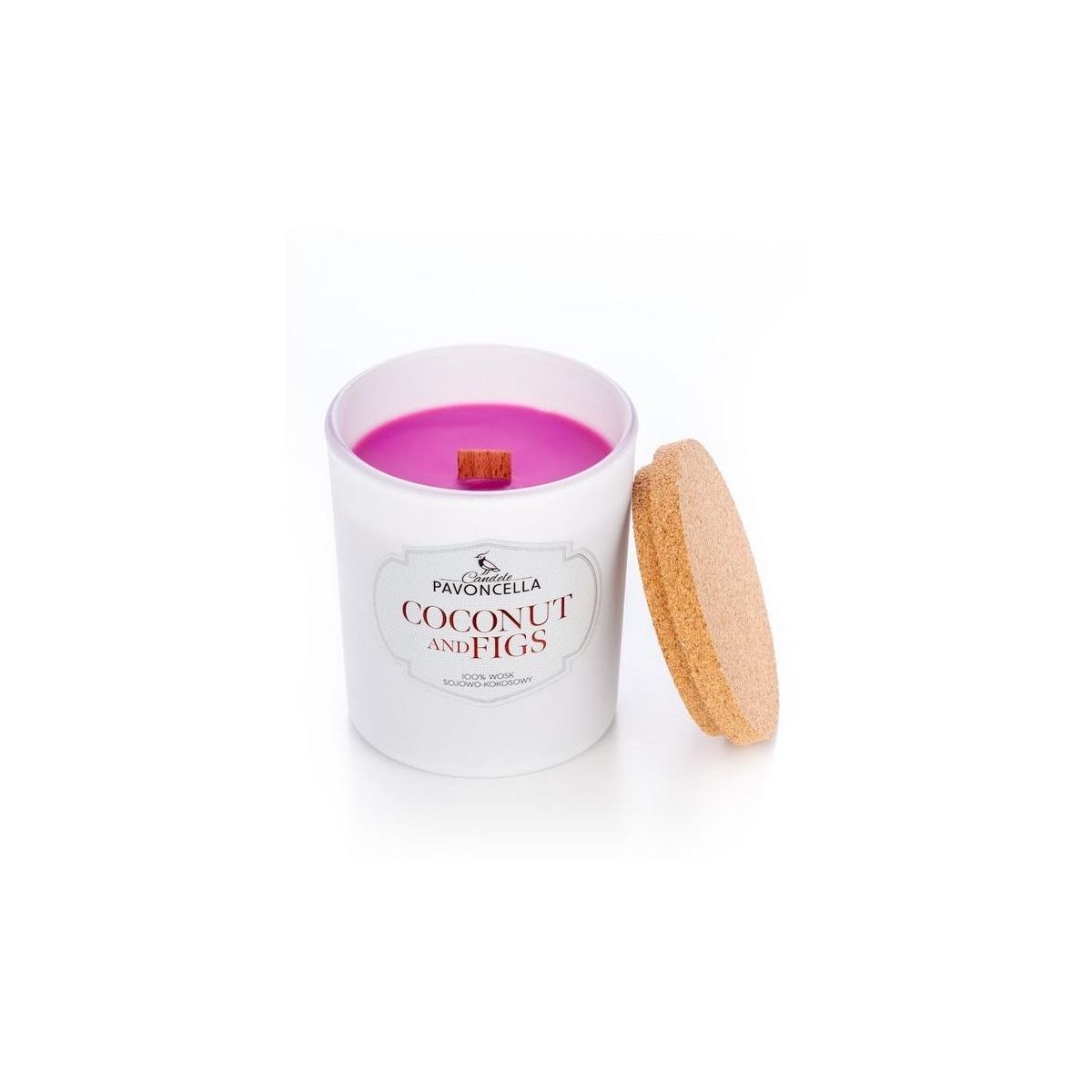 Świeczka ozdobna Pavoncella Classico Coconut and Figs biała 135 g (5905711530134)