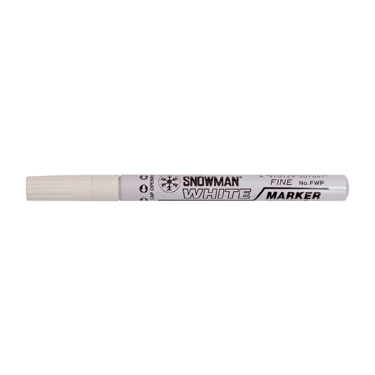 Marker olejowy Snowman średni biały biały 1-1,5mm okrągła końcówka