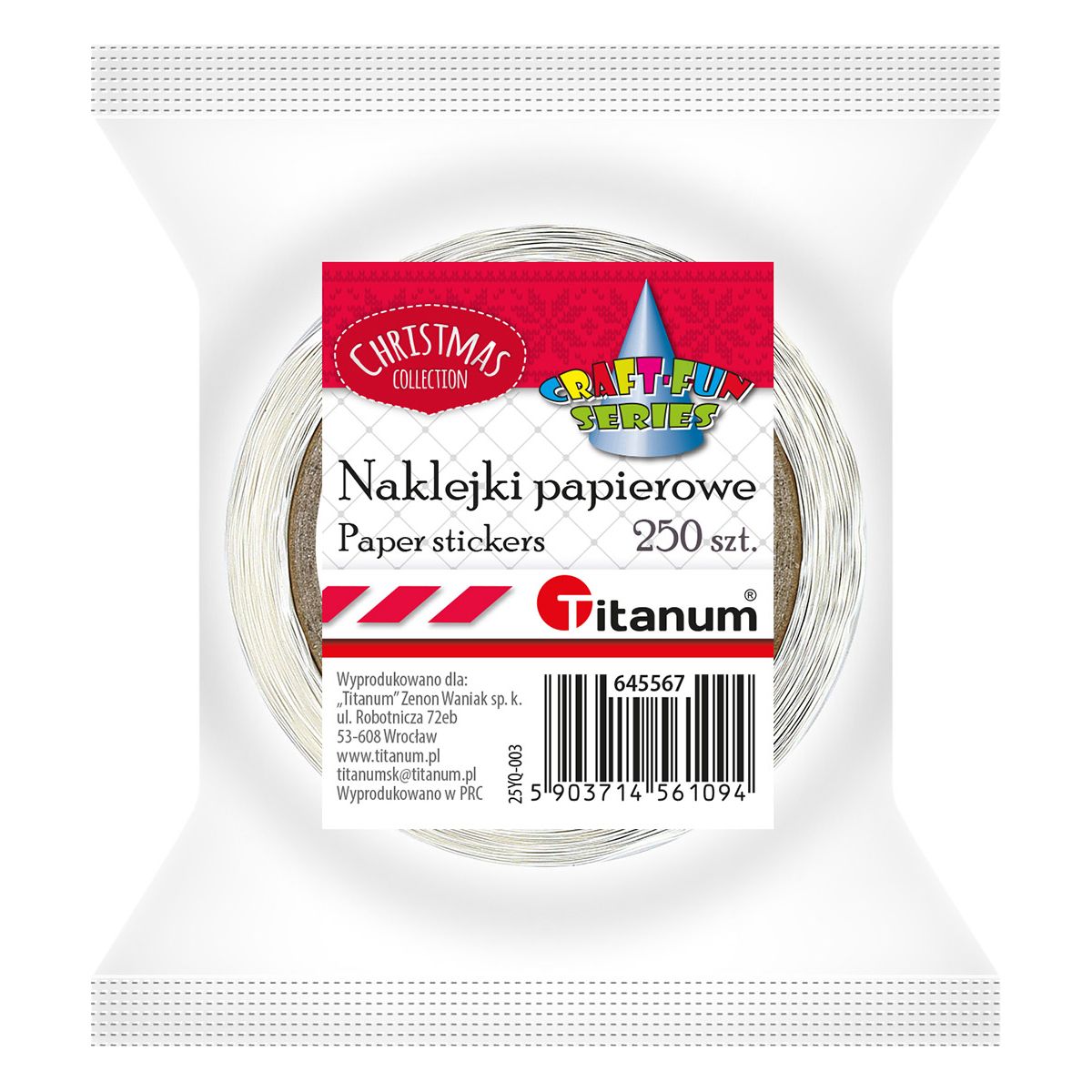 Naklejka (nalepka) Craft-Fun Series Bałwanki Naklejki na rolce Titanum (25YQ-003)