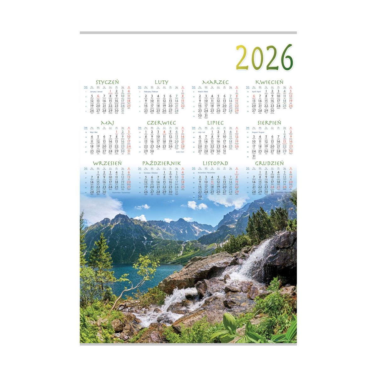 Kalendarz ścienny TATRY plakatowy 607mm x 880mm Lucrum (PL01)