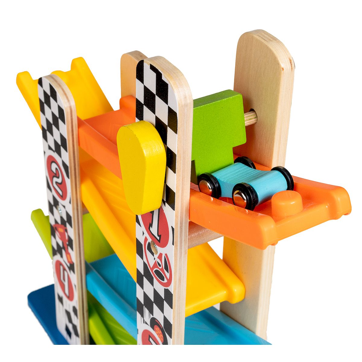 Zabawka edukacyjna drewniana zjeżdżalnia z autami Smily Play (AC6653)