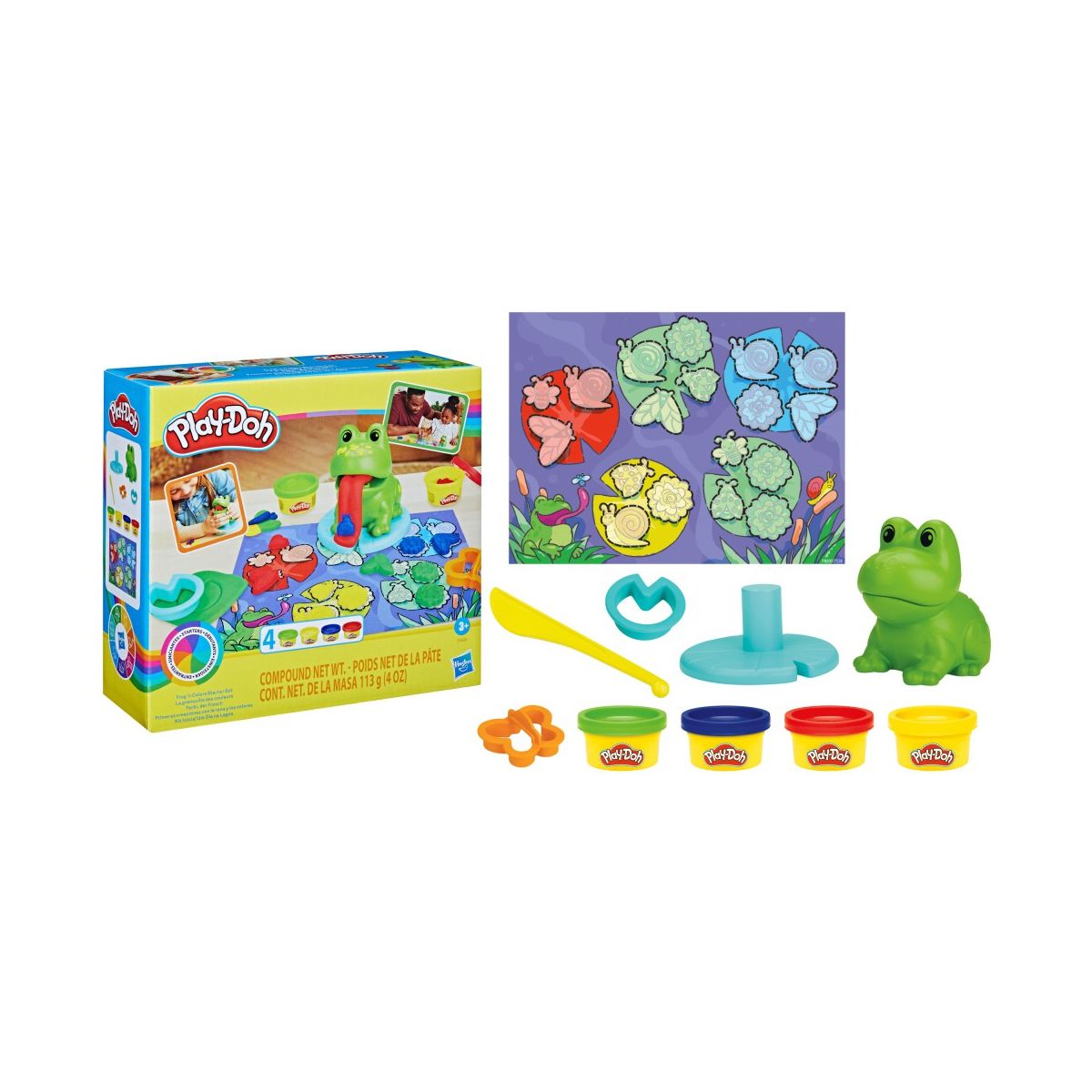 Masa plastyczna dla dzieci Playdoh zestaw żaba nauka kolorów mix (F6926)