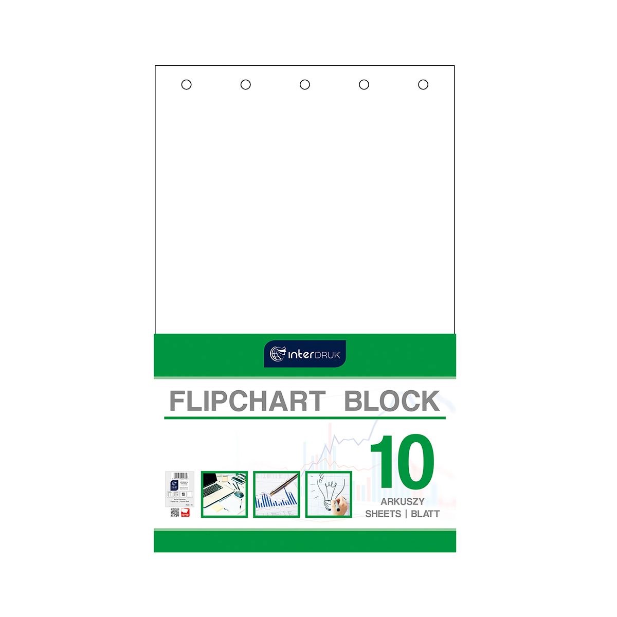 Blok do tablic flipchart Interdruk A1 10k. 80g czysty [mm:] 1000x640 (FLI10)