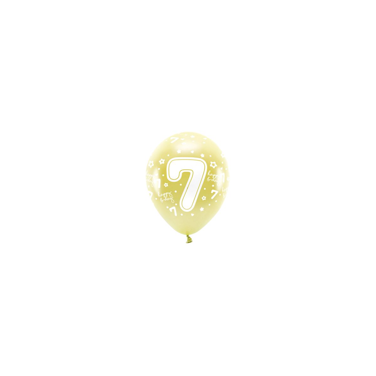 Balon gumowy Partydeco cyfra 7 (1 op. / 6 szt.) złoty 330mm (ECO33M-207-019J-6)