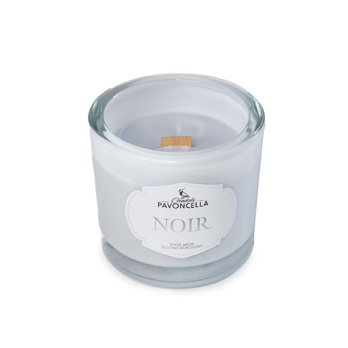Świeczka ozdobna Pavoncella Classico Noir biała 170g (5905711530523)