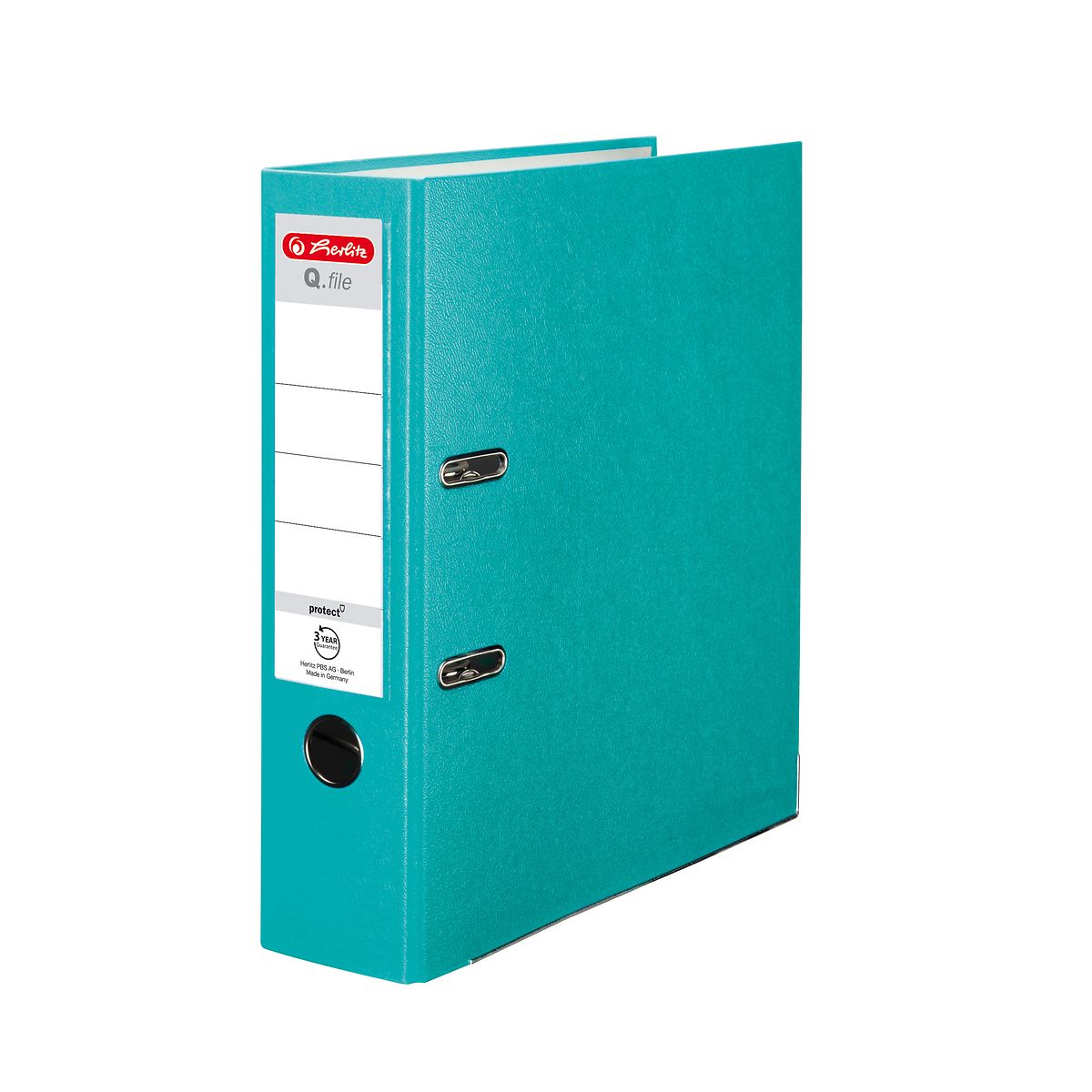 Segregator dźwigniowy Herlitz Q. file Standard 0011178928 A4 80mm turkusowy (300023547)