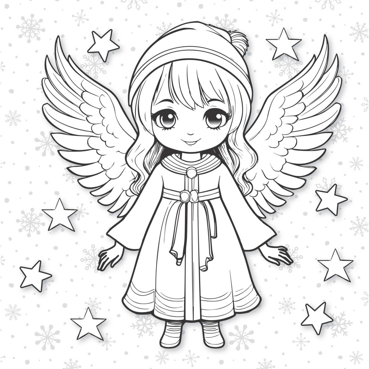 Kolorowanka Sypie śnieg 3D