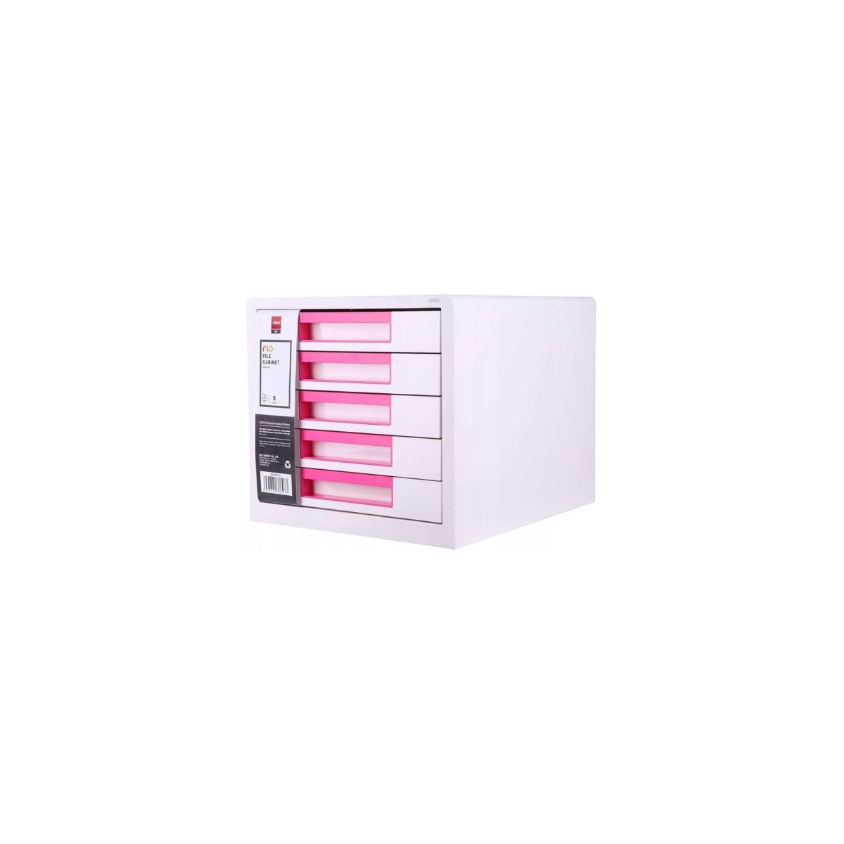 Pojemnik z szufladami różowy 5 szuflad [mm:] 277x344x259 Deli (EZ01043)