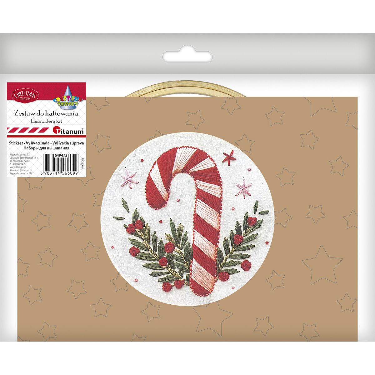 Zestaw kreatywny Craft-Fun Series Zestaw do haftowania - cukrowa laska Titanum (25YY0512(1-6#))