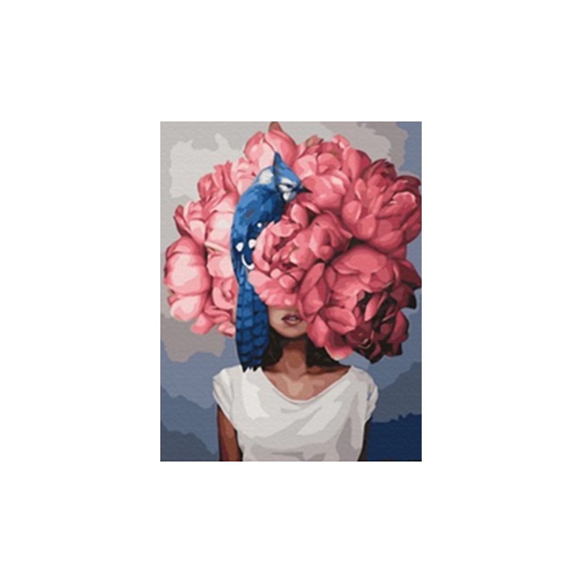 Zestaw kreatywny Norimpex Diamentowa mozaika kobieta głowa z różowych kwiatów 40x30cm (NO-1007741)