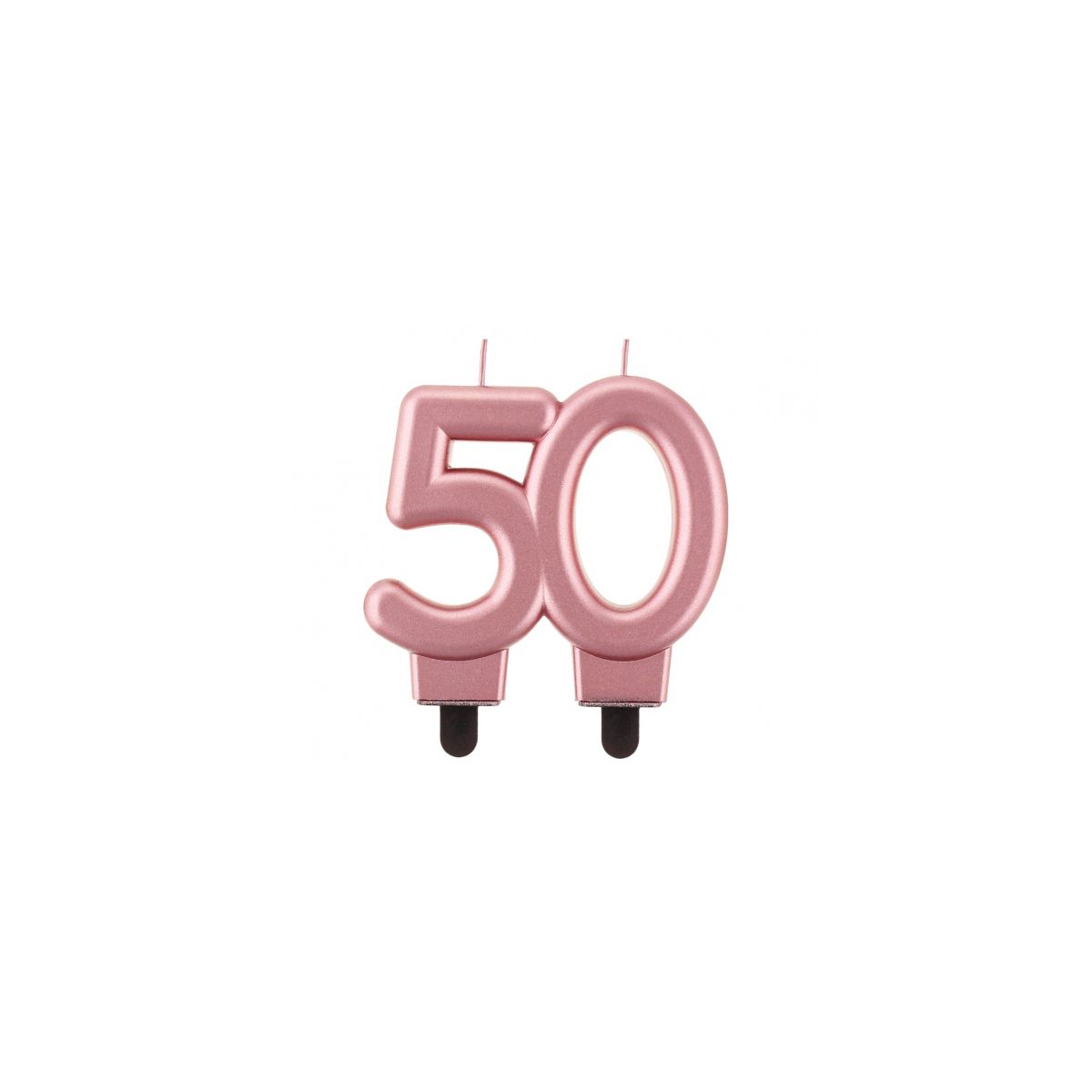 Świeczka urodzinowa nr 50 metalik różowo-złota 8cm Godan (PF-SCRZ50)