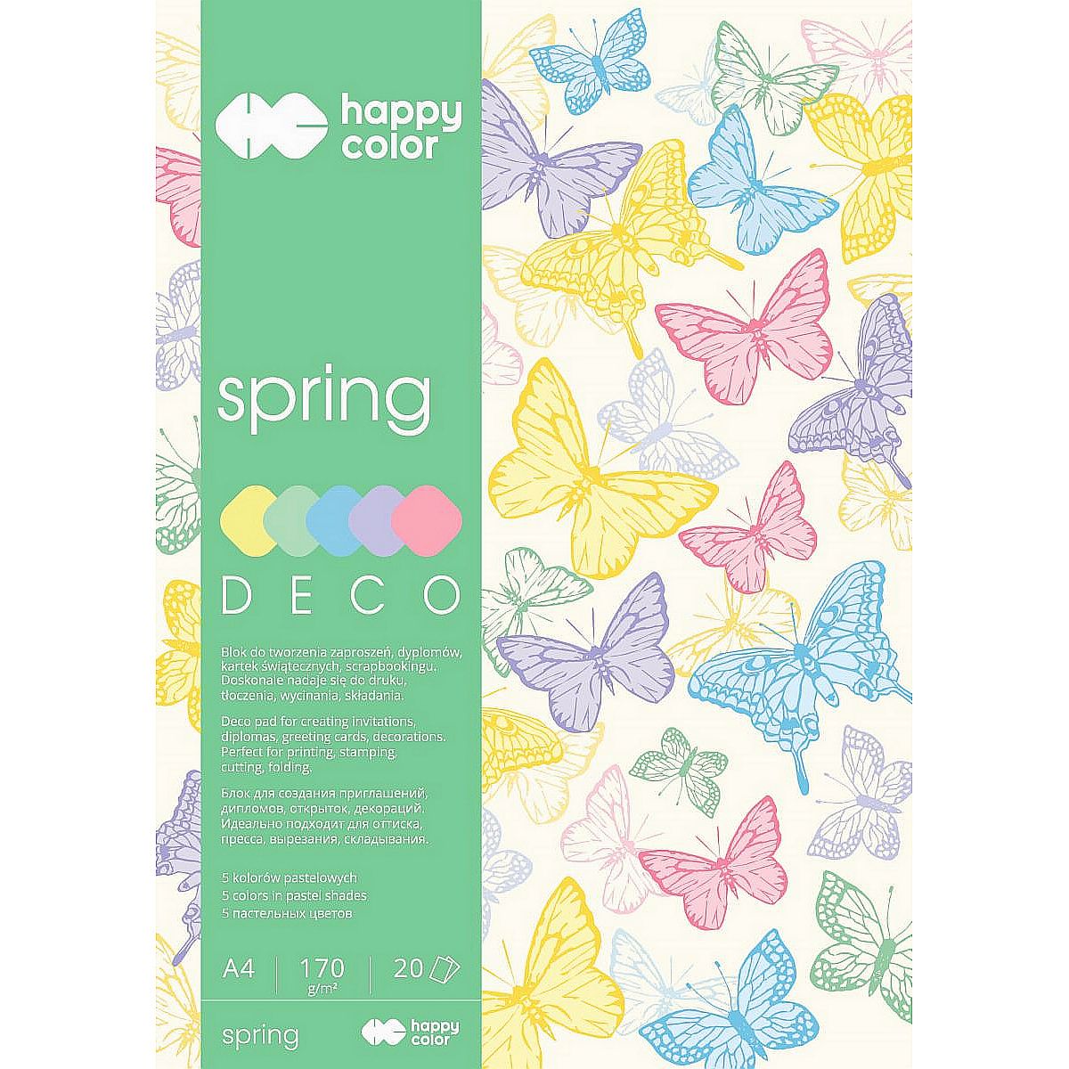 Zeszyt papierów kolorowych Happy Color A4 170g 20k (3817 2030-110)