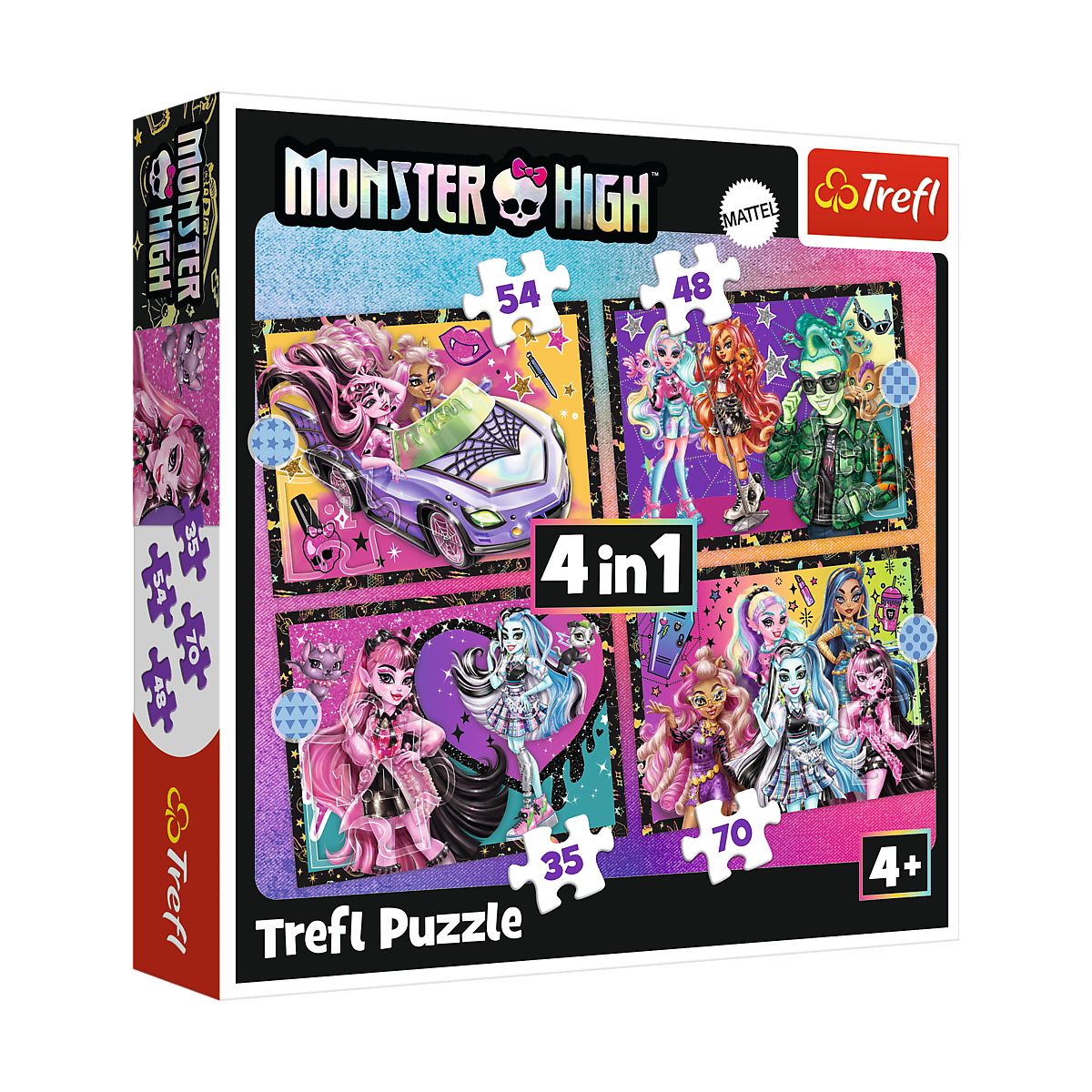 Puzzle Trefl Planeta Milo Elekryzujący dzień Monster High 4w1 el. (34655)