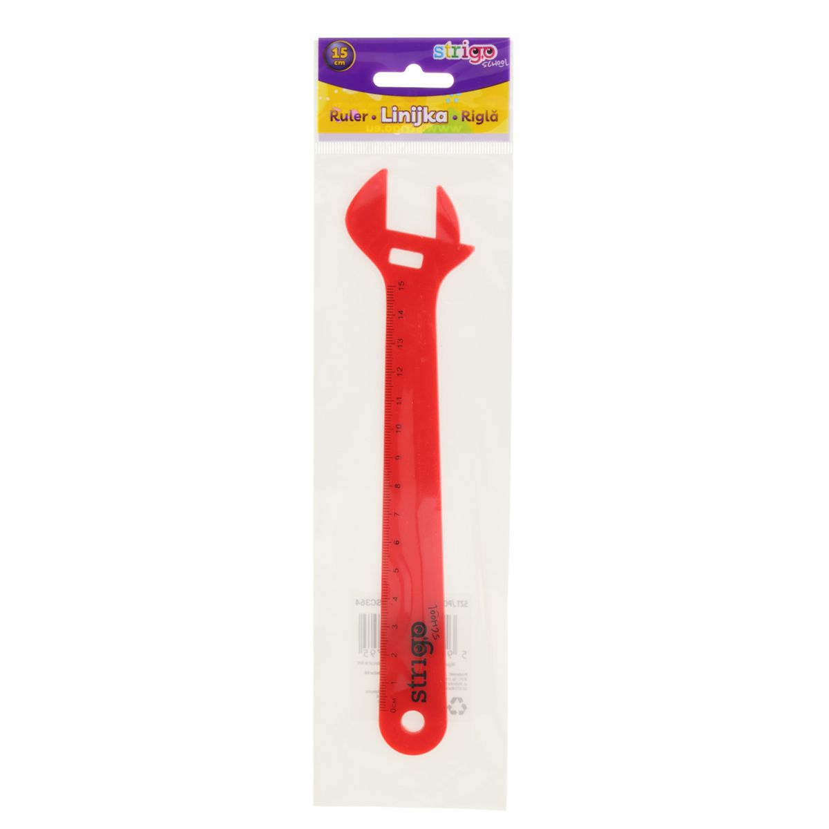 Linijka plastikowa 15 cm KLUCZ FRANCUSKI 15cm Strigo (SSC362)