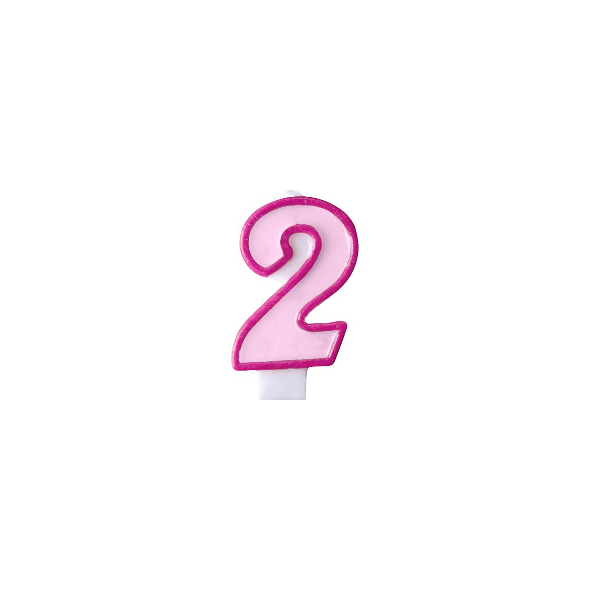 Świeczka urodzinowa Cyferka 2 w kolorze różowym 7 centymetrów Partydeco (SCU1-2-006)