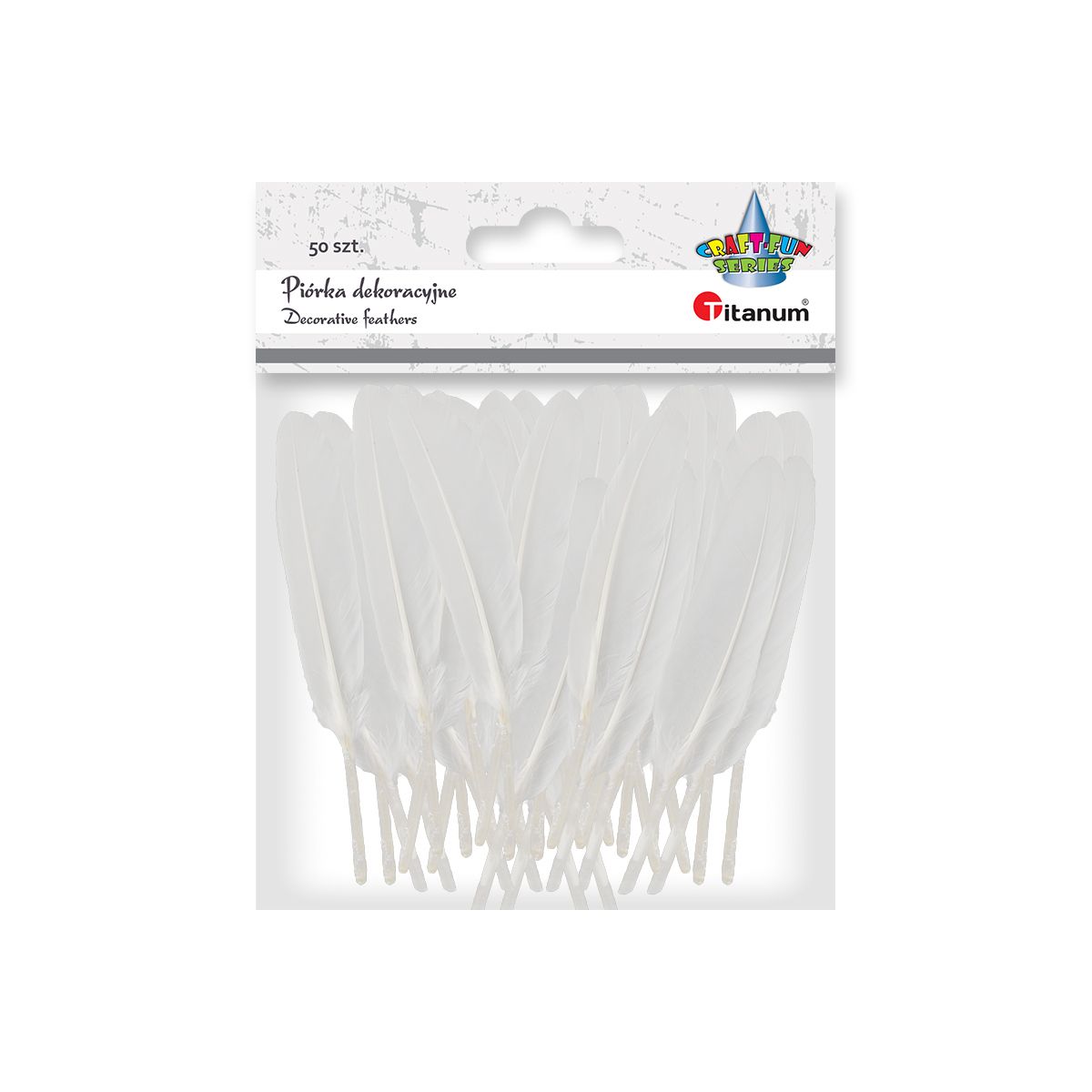 Piórka Craft-Fun Series białe 50 szt Titanum (lotki)