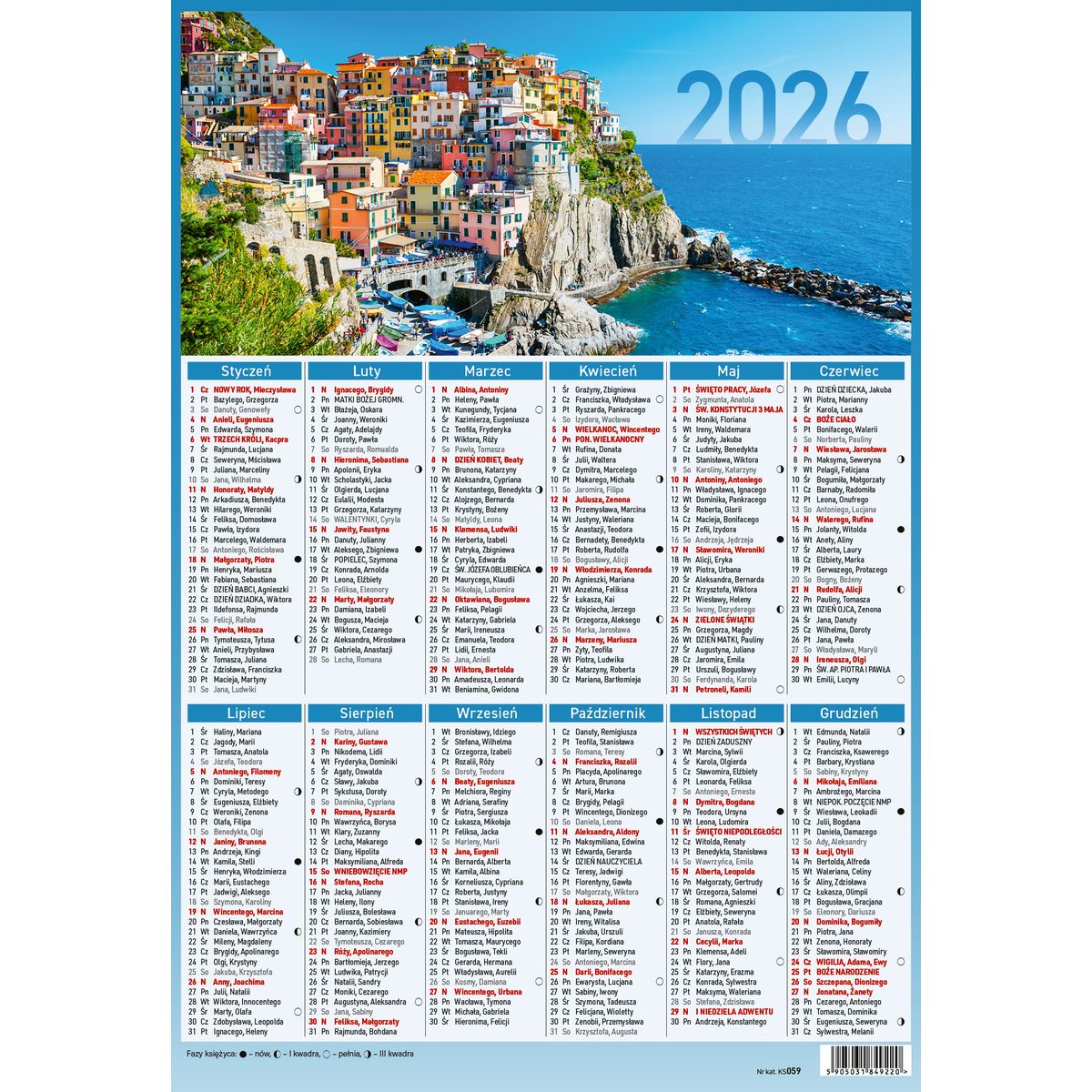 Kalendarz ścienny 5905031841033 plakietka A4 230mm x 335mm Wydawnictwo Wokół Nas (KS059)