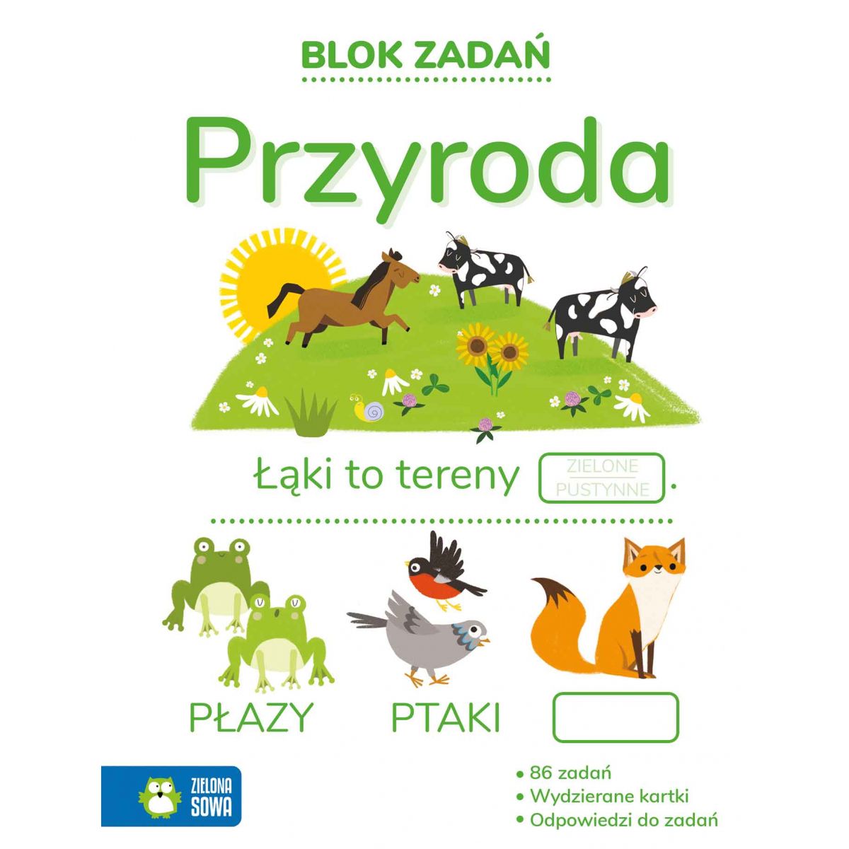 Książeczka edukacyjna Zielona Sowa Blok zadań. Przyroda