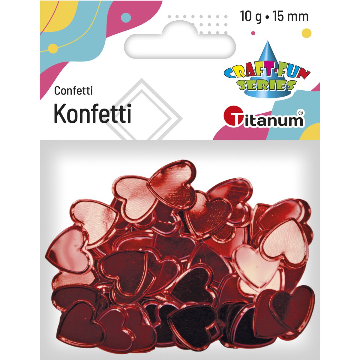 Konfetti Craft-Fun Series serca 15mm Titanum (MTLP-PA035)