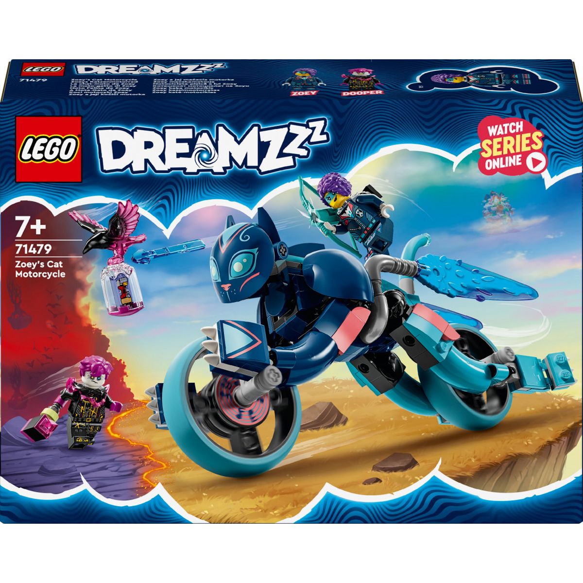 Klocki konstrukcyjne Lego DREAMZzz Koci motocykl Zoey (71479)