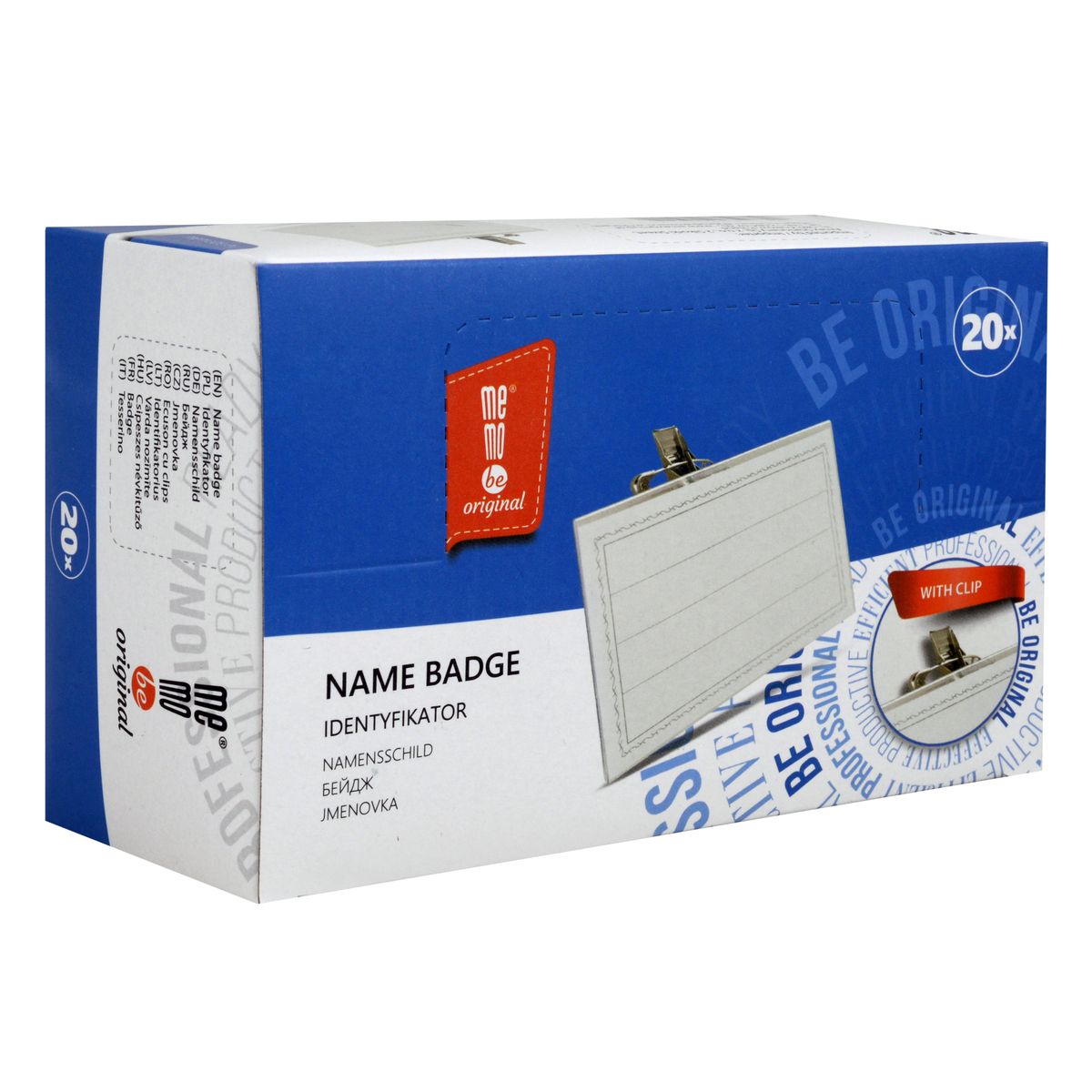 Identyfikator z klipsem [mm:] 87x53 Memobe (MI100-00)