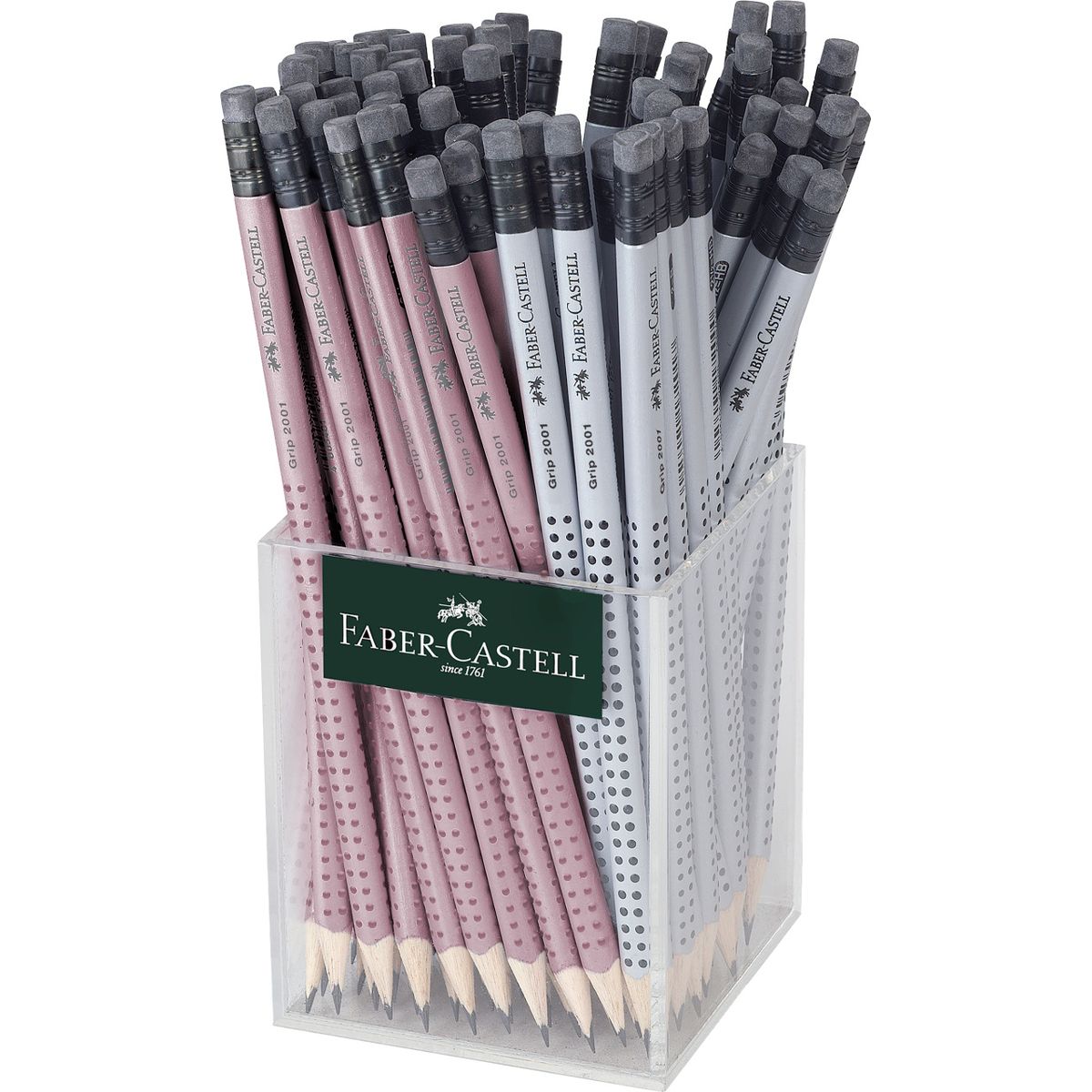 Ołówek Faber Castell Grip srebrny/różowy B (217272 FC)