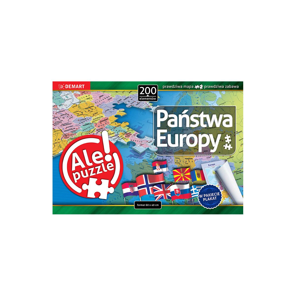 Puzzle Demart Państwa Europy 200 el.