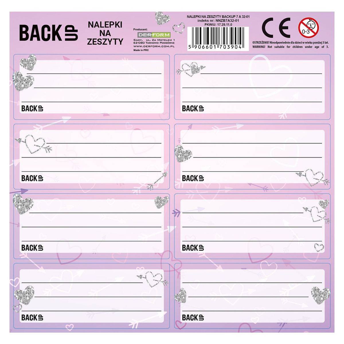 Naklejka na zeszyt Derform Backup 7 (NNZB7A32)