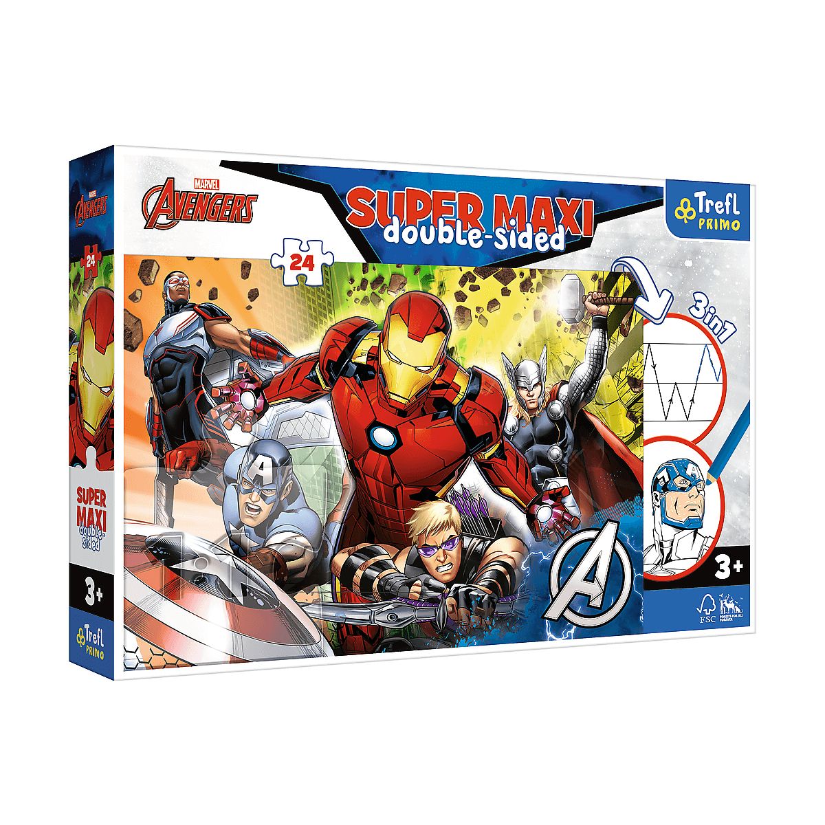 Puzzle Trefl Super maxi Silni Avengers / Disney Marvel Spiderman 24 el. (41007)