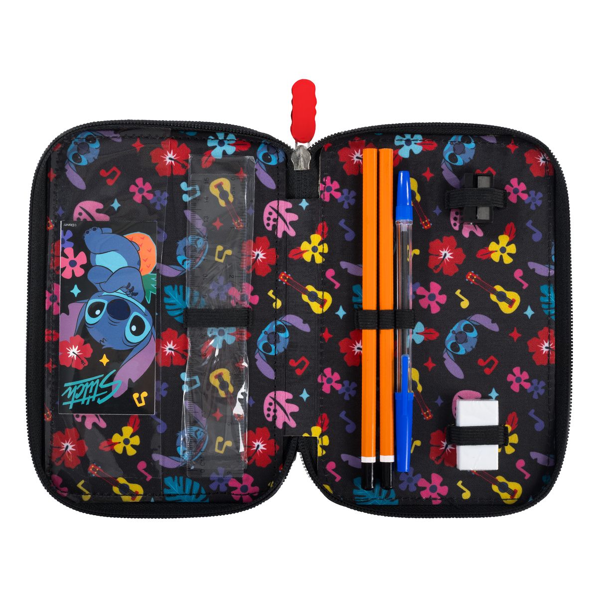 Piórnik St.Majewski STITCH Black ALOHA POTRÓJNY (z wyposażnieniem)
