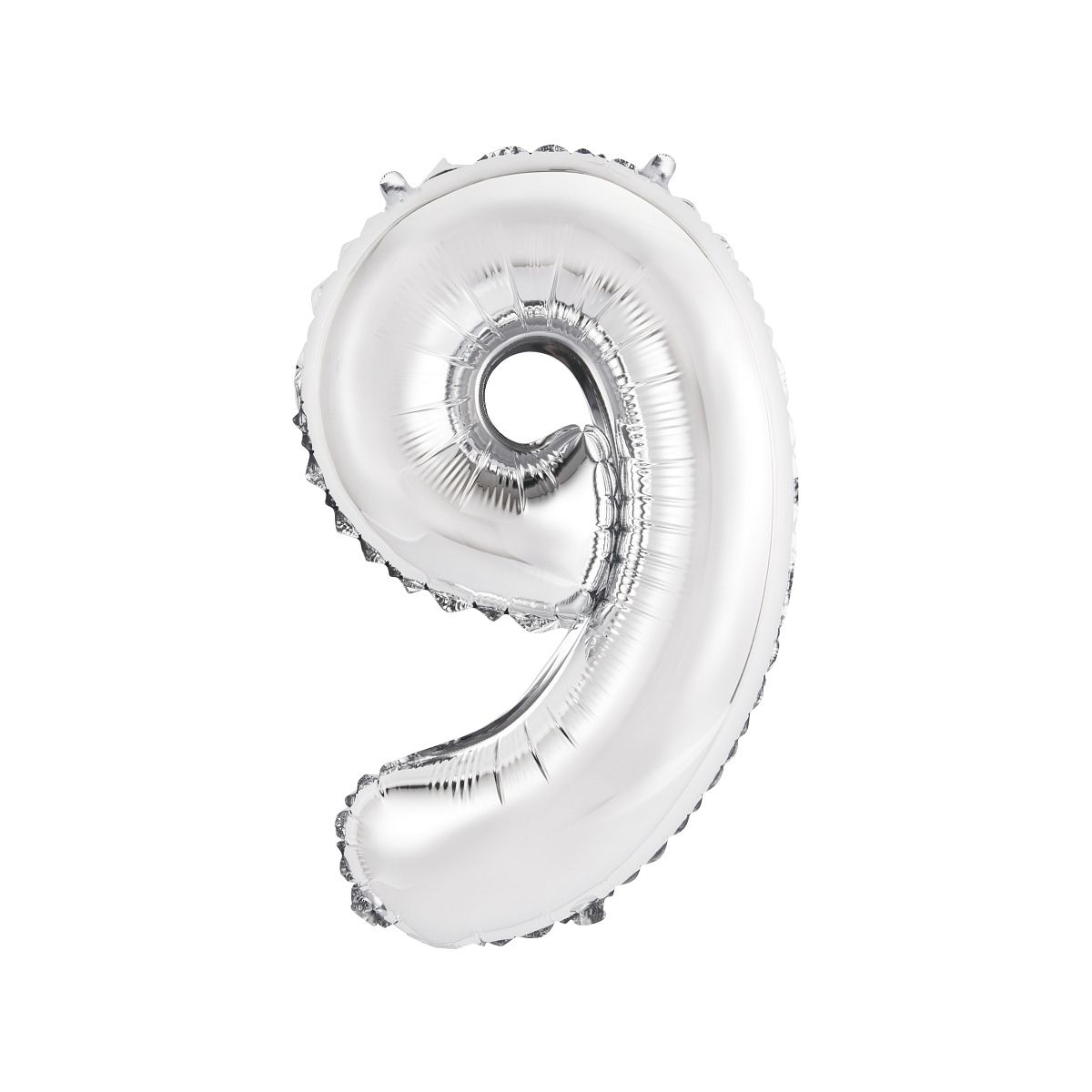 Balon foliowy cyfra 9 srebrny 35 cm Godan (FG-C35S9)