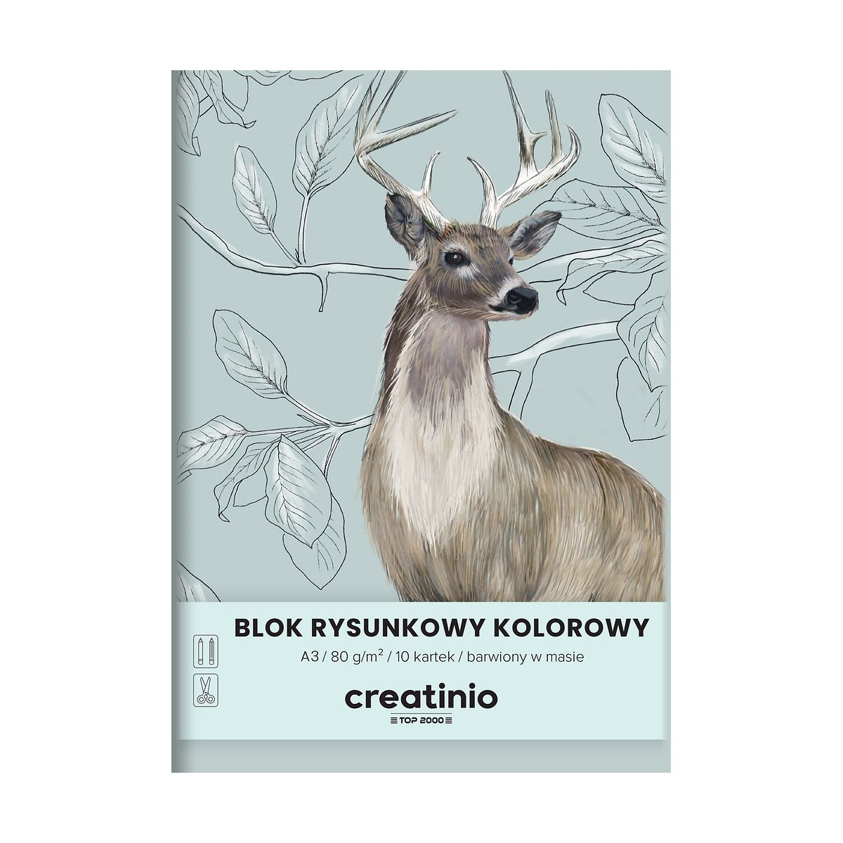 Blok rysunkowy Top 2000 Creatinio A3 kolorowy 80g 10k (400176666)