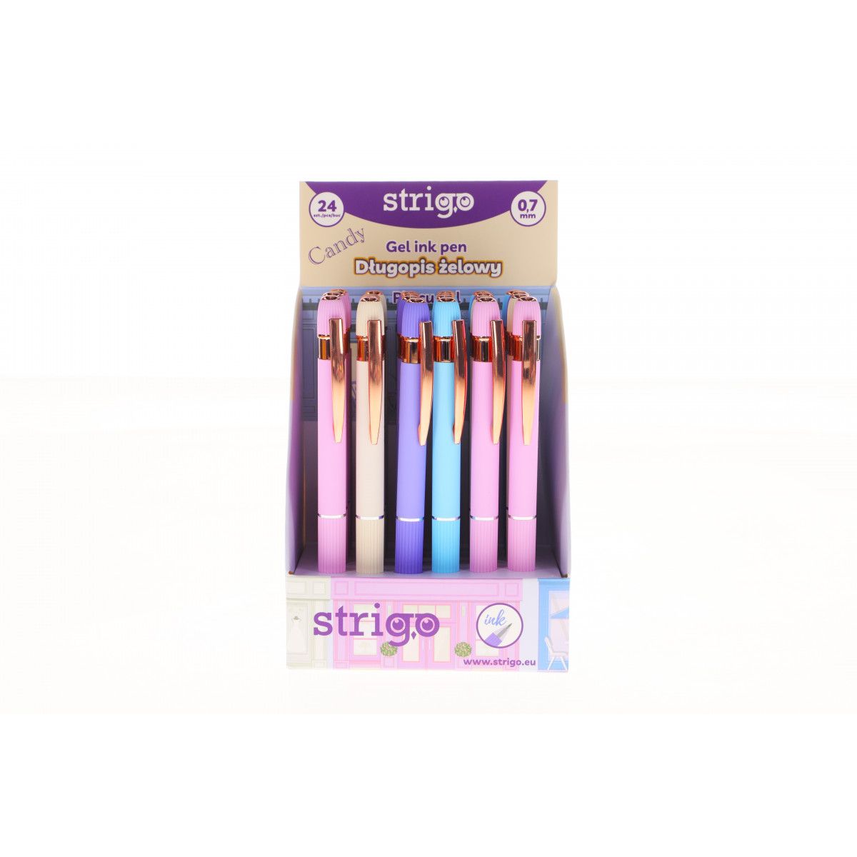 Długopis żelowy niebieski 0,3mm Strigo (SSC388)
