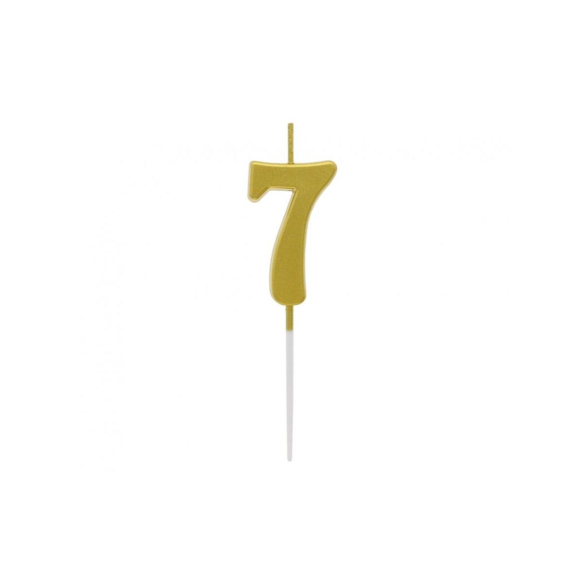 Świeczka urodzinowa piker B&C cyferka 7, metaliczna złota, 9.5x2.3 cm Godan (BH-SPZ7)
