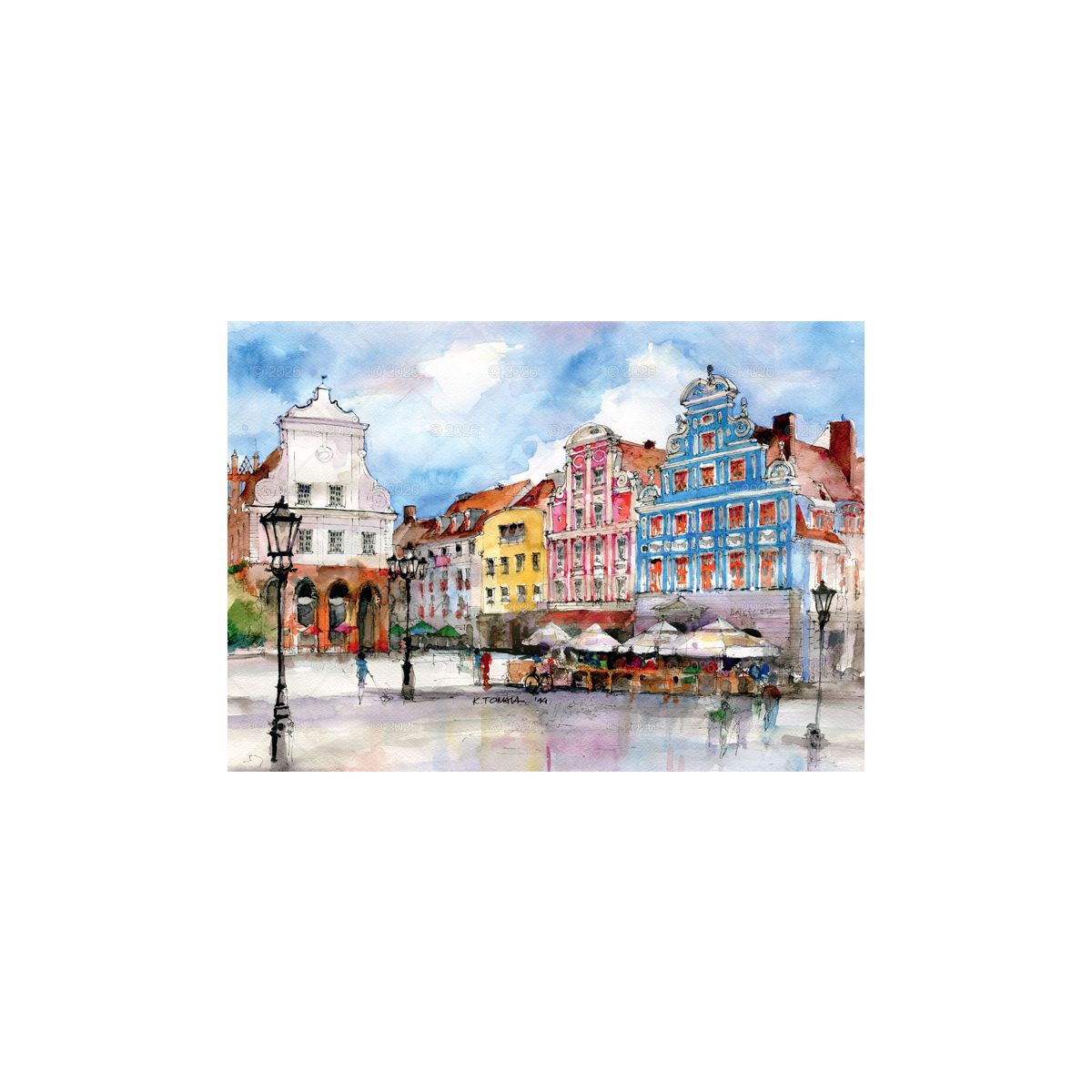 Kalendarz ścienny (401000) k:2915-377 miasta w awkareli rodzinny 2026 280mm x 400mm Lucrum (WL05)