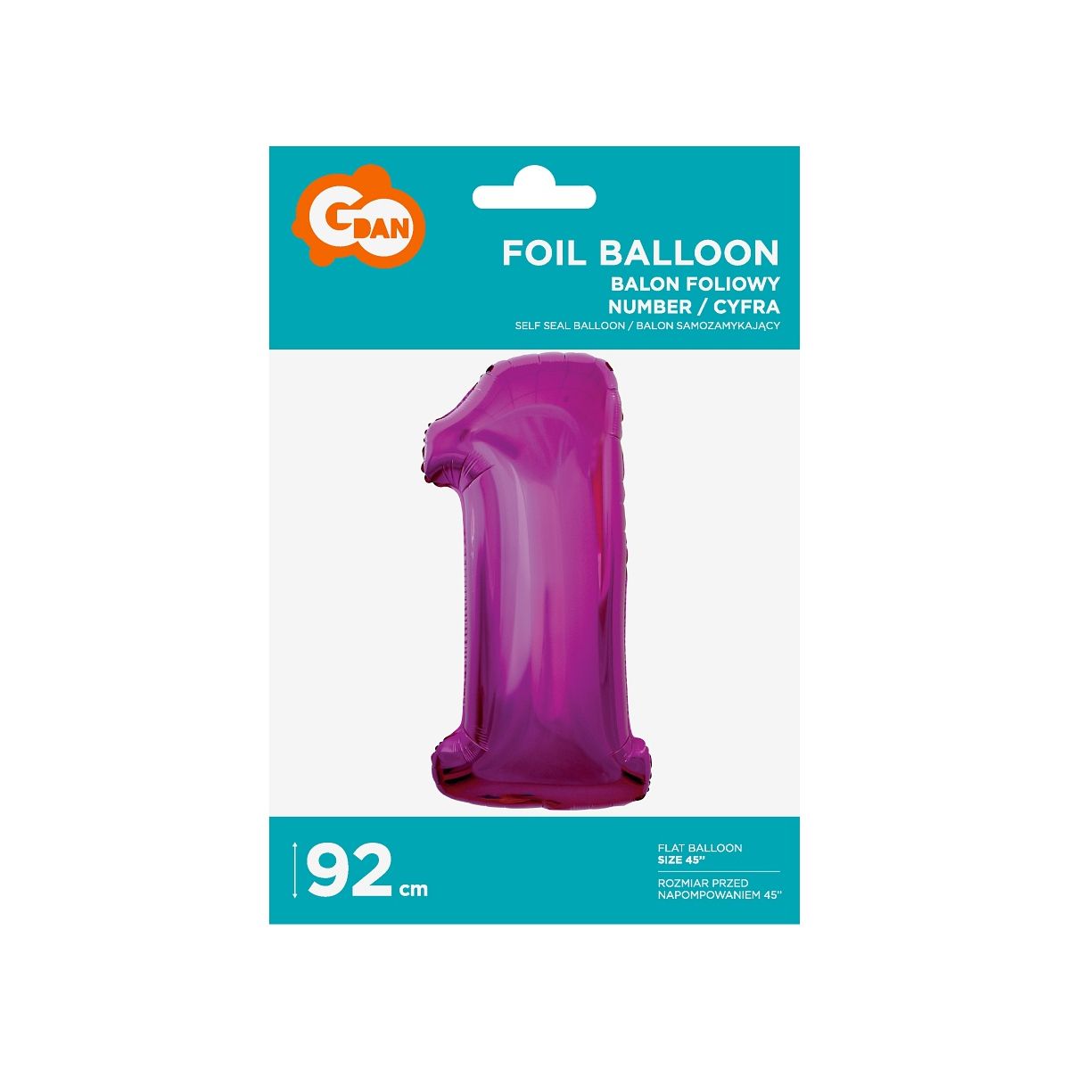 Balon foliowy Godan cyfra 7 srebrny 35 cm 45cal (FG-C35S7)