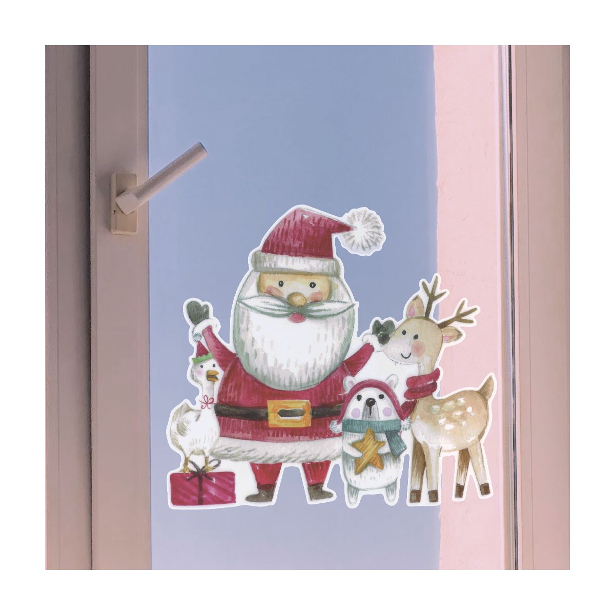 Ozdoba świąteczna Craft-Fun Series dekoracje elektrostatyczne XMAX Mikołaje Titanum (DIY-XM(592))