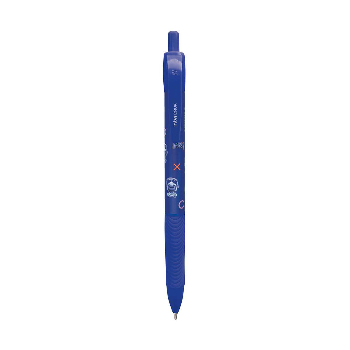Długopis żelowy YUHU automatyczny z gripem niebieski 0,7mm Interdruk (żelowy)