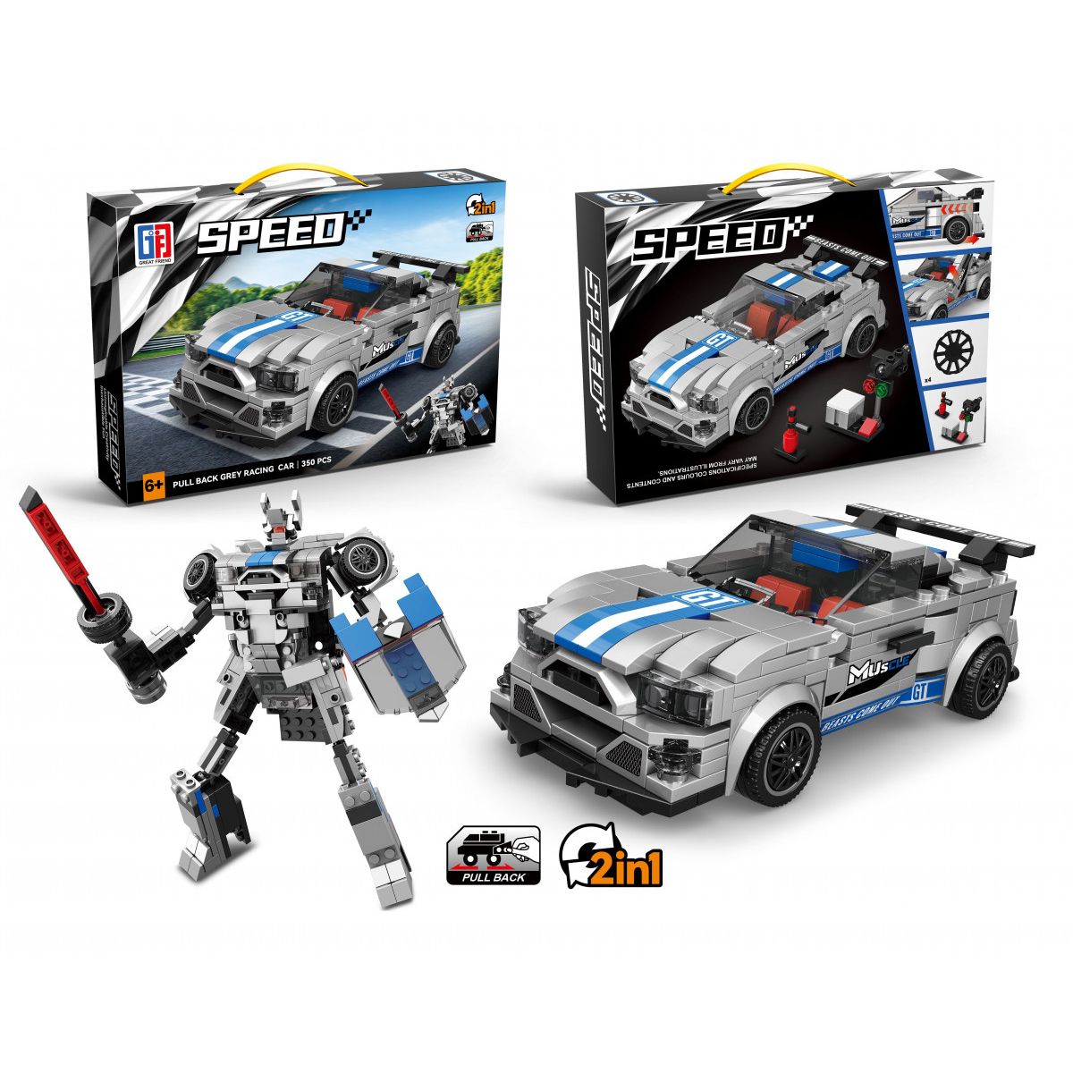 Klocki konstrukcyjne Lean auto robot 2w1 (23573)